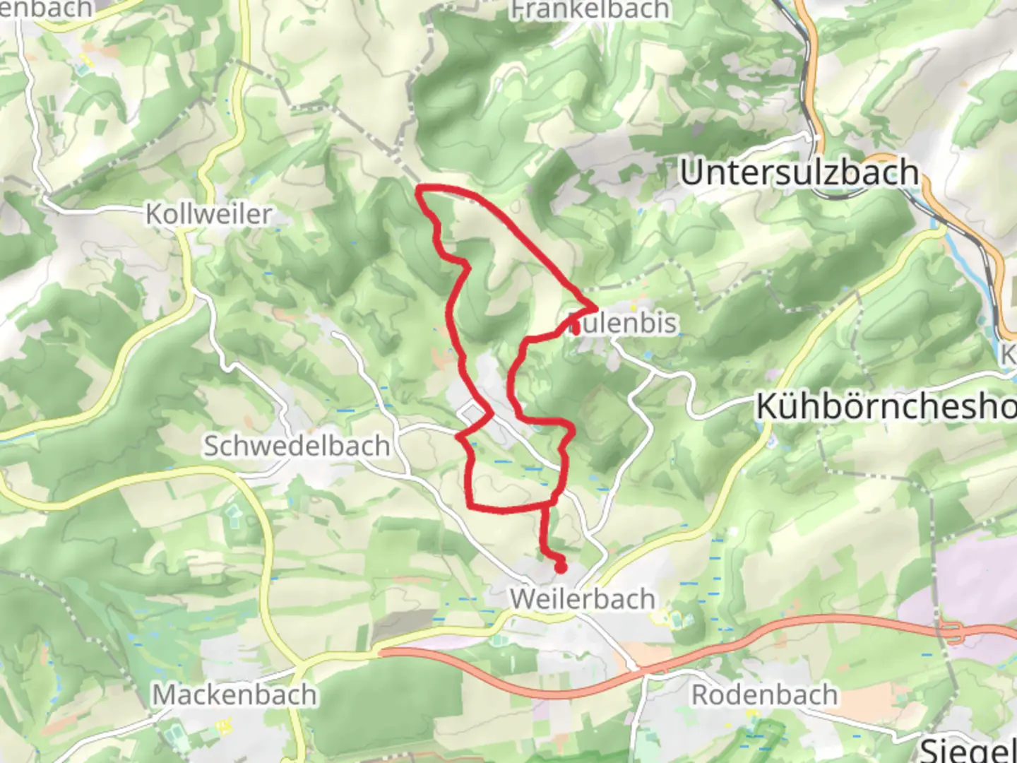An image depicting the trail Eulenkopftour Loop and its surrounding area.