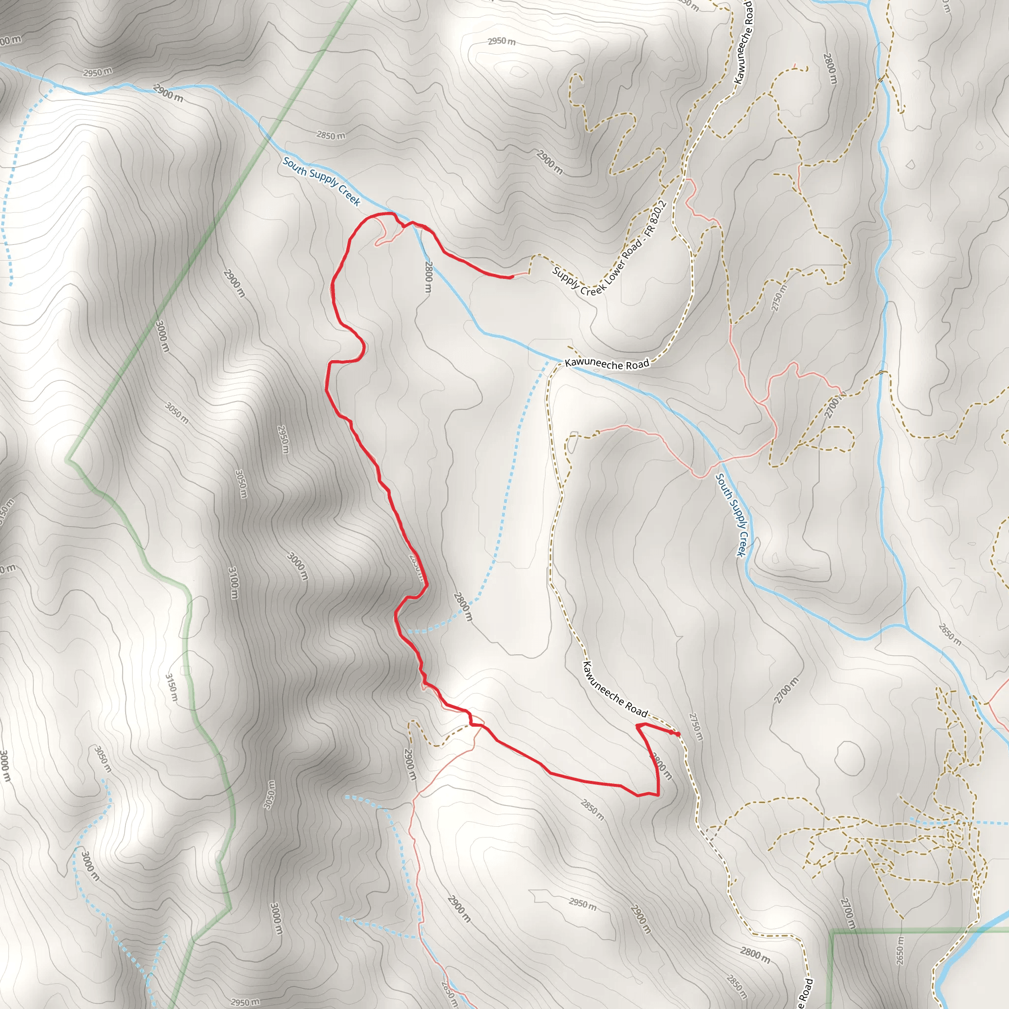 Blizzard Pass Trail mobile static map