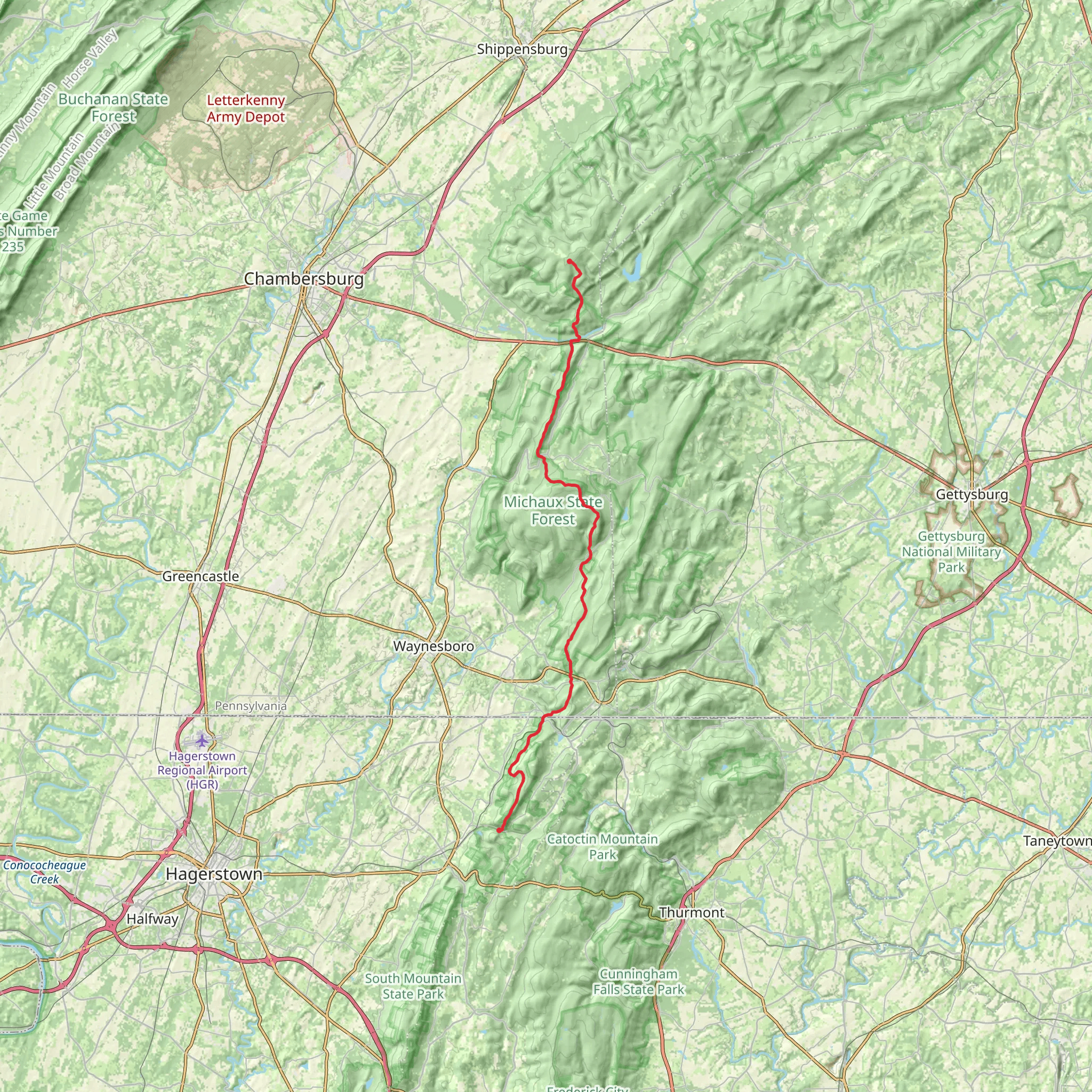 Buzzard Peak and Rocky Mountain Trail mobile static map