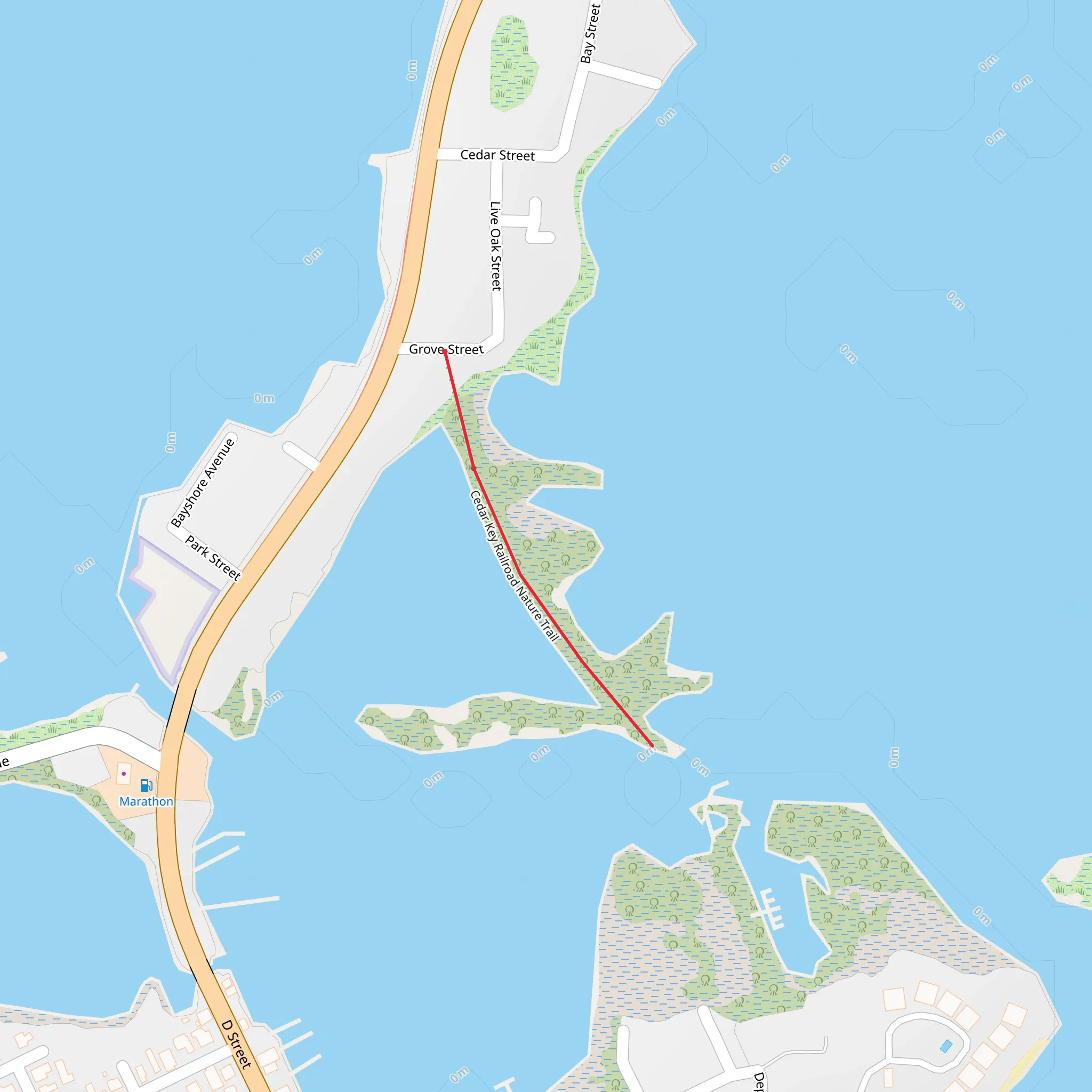 Cedar Key Railroad Nature Trail mobile static map