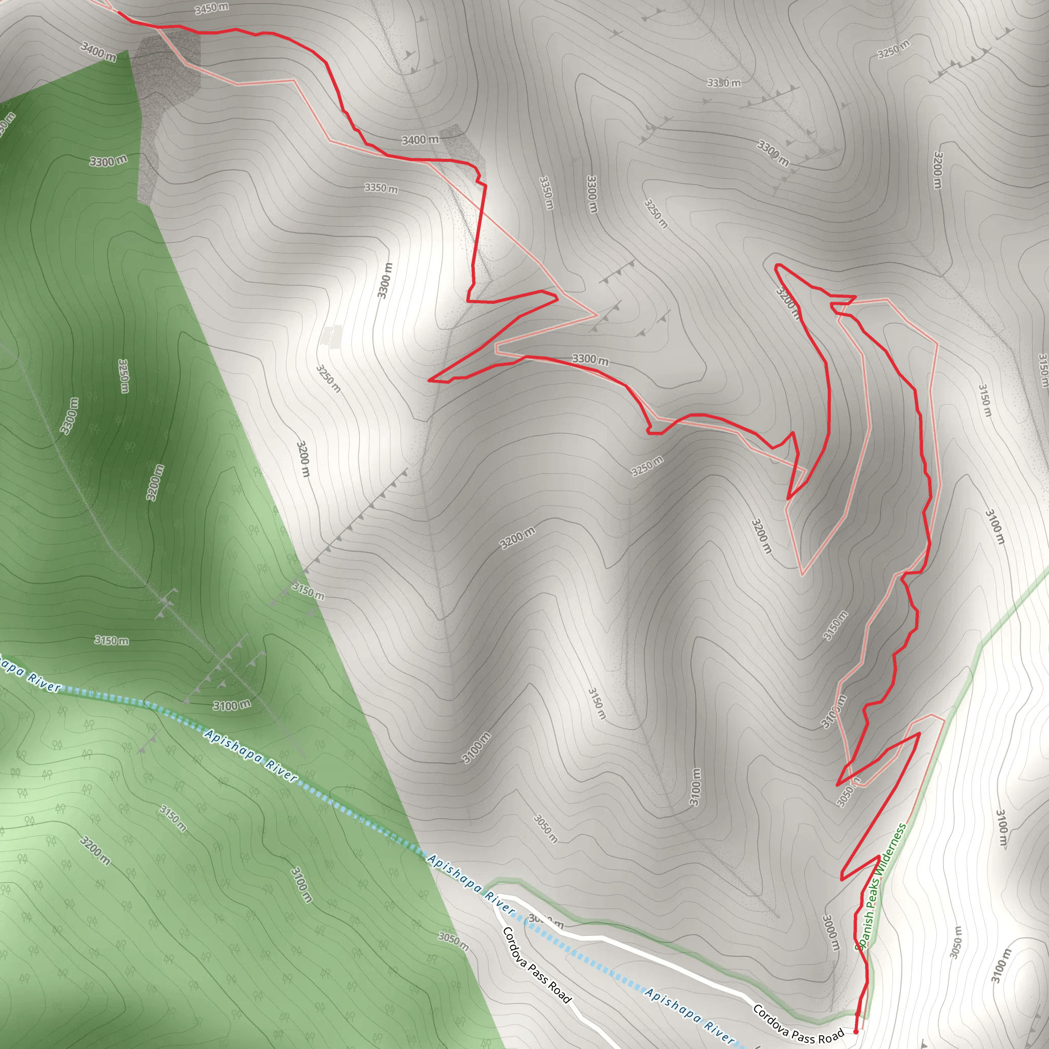 Apishapa Trail mobile static map