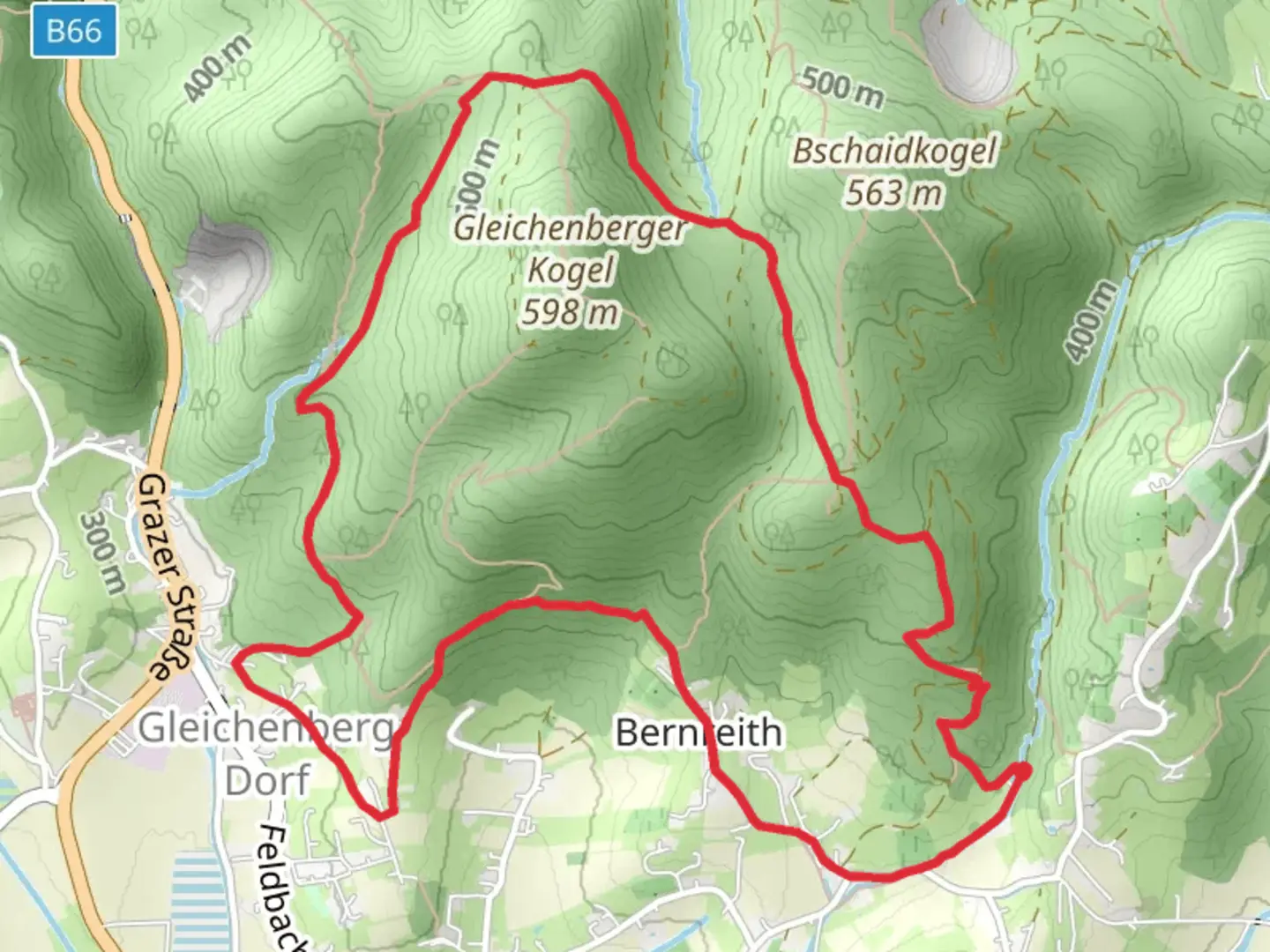 An image depicting the trail Kogelrundweg and its surrounding area.
