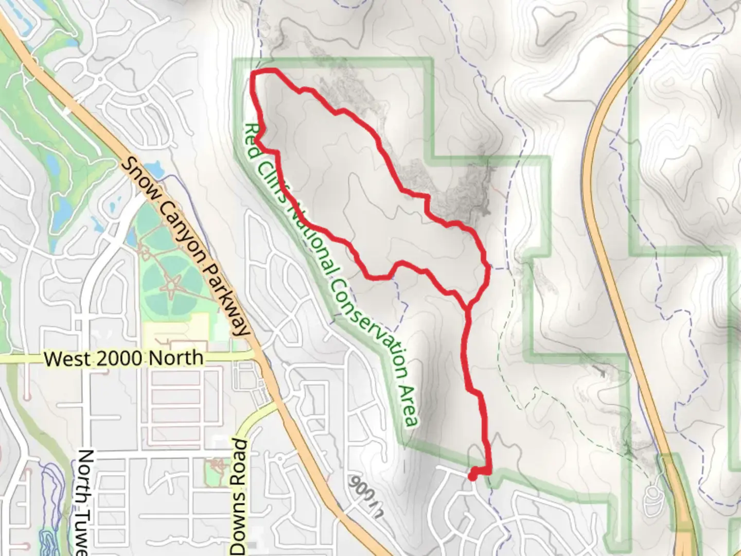 An image depicting the trail Turtle Wall Trail and Paradise Rim Trail and its surrounding area.