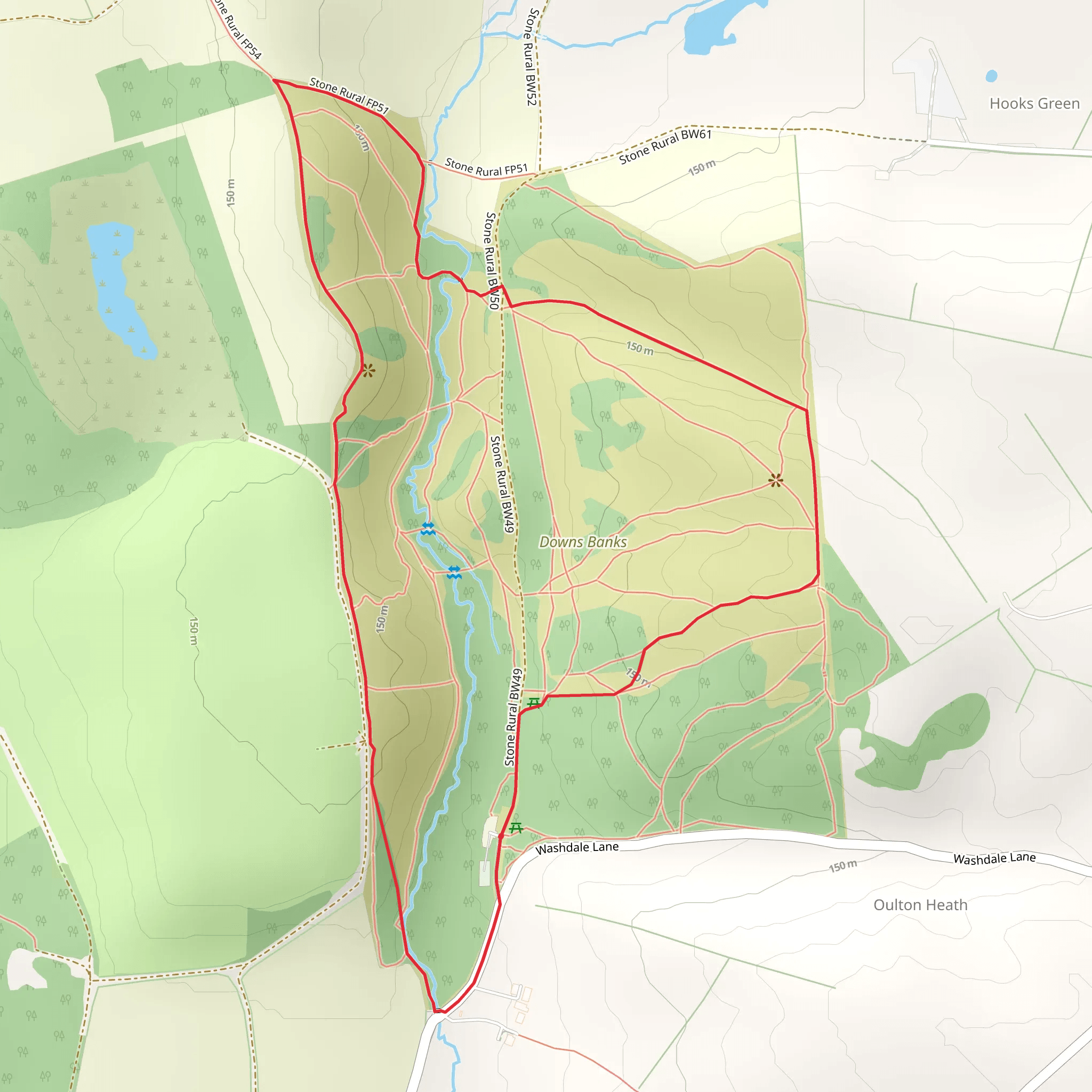 Downs Banks near Barlaston mobile static map