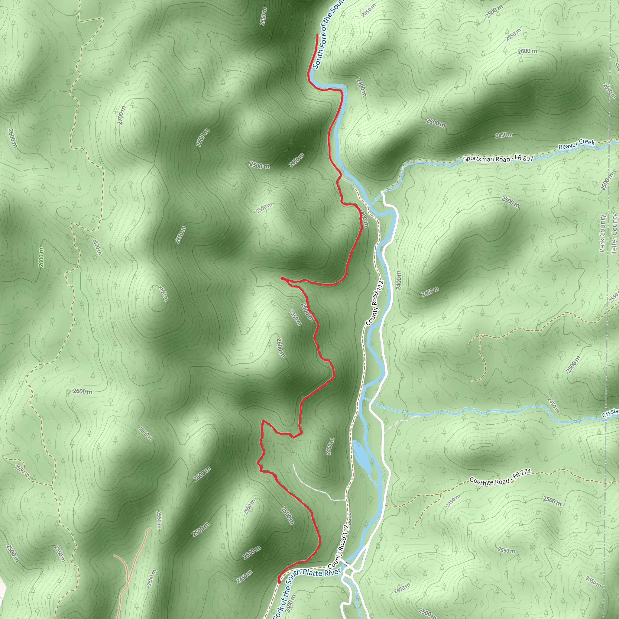 Platte River Trail mobile static map