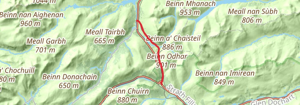 West Highland Line - Train and Hike 7-Day Gentle Tour (Hillwalk Tours) stage 2 Map