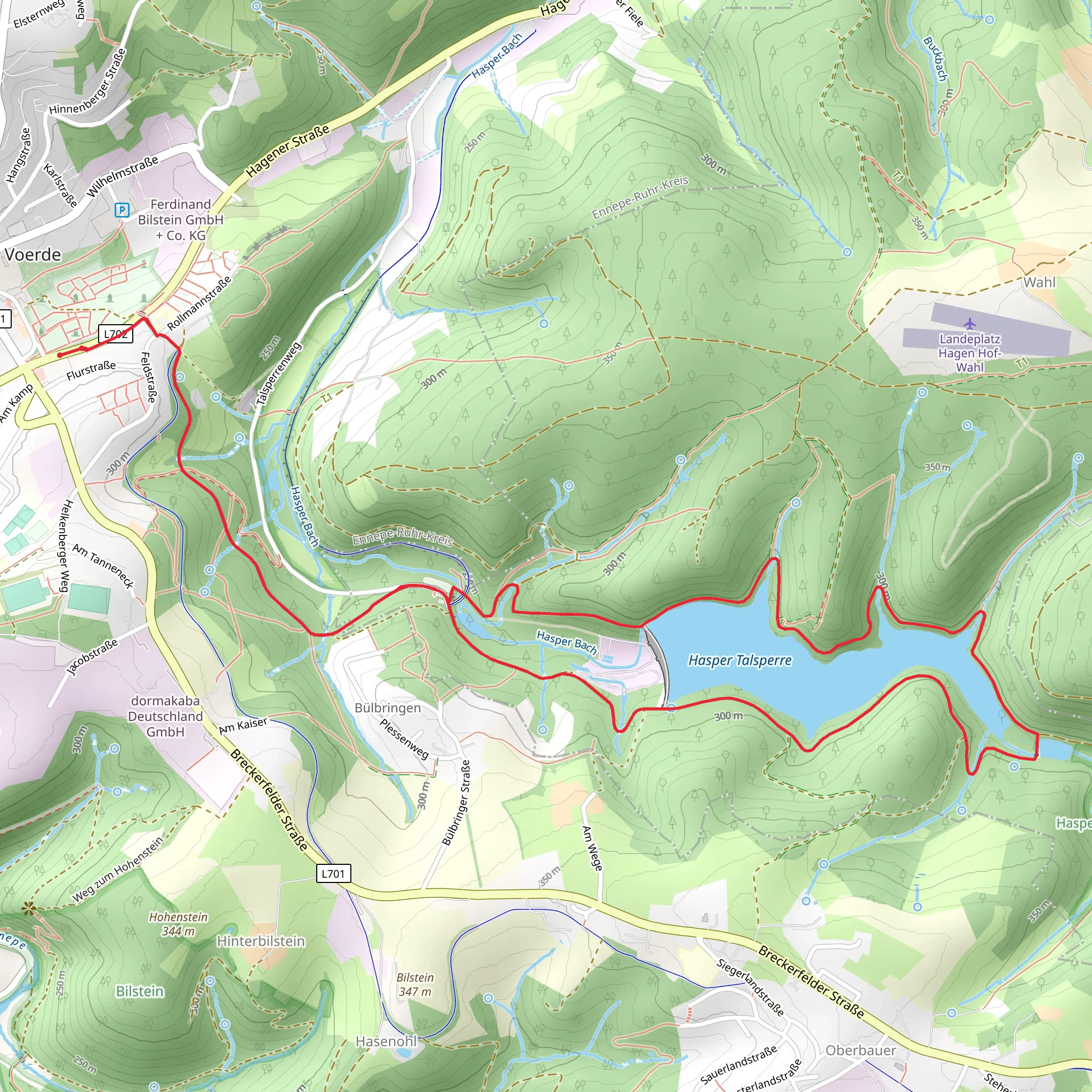 Hasper Talsperre Loop via Ennepetaler Rundweg mobile static map