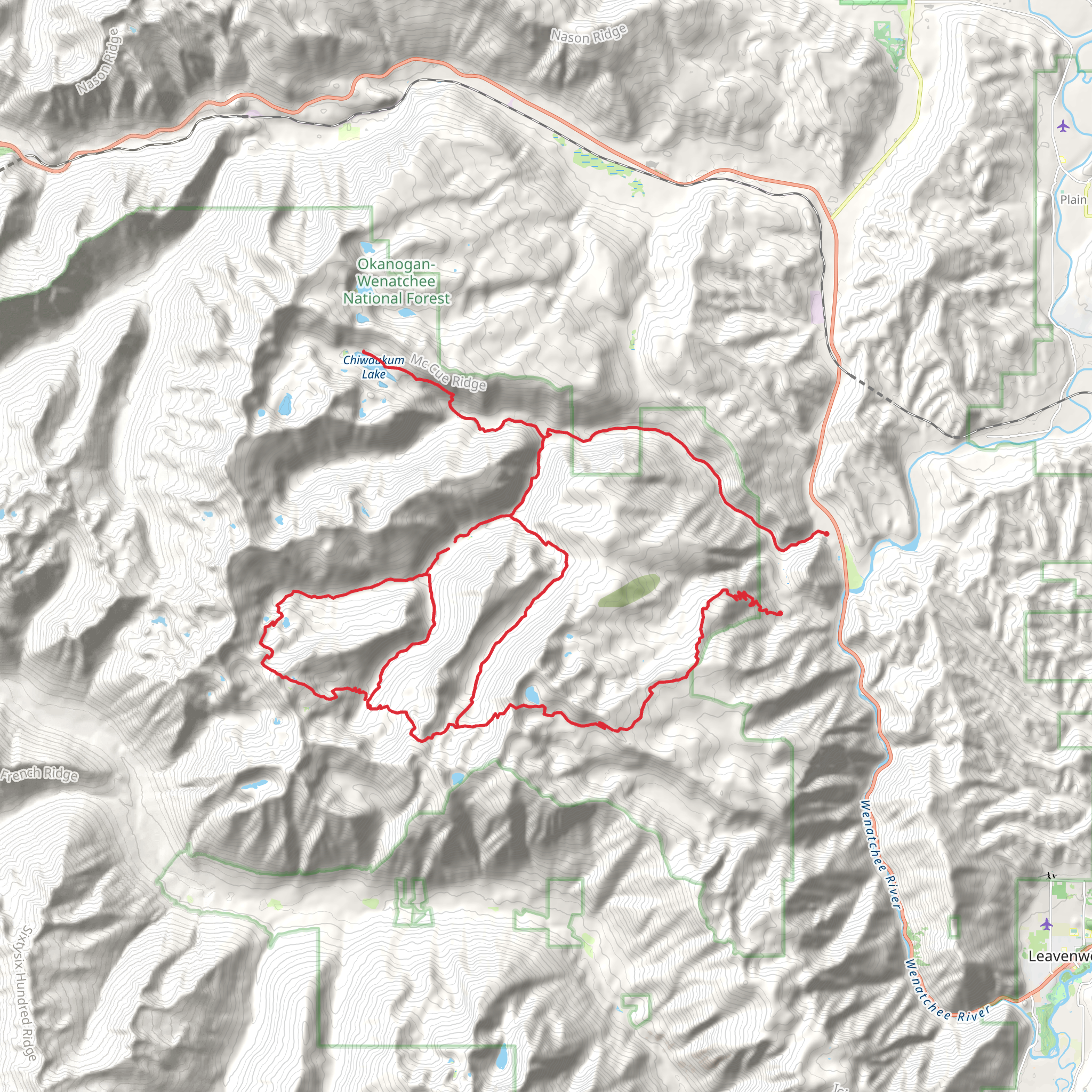 Chiwaukum - Ladies Pass Loop mobile static map