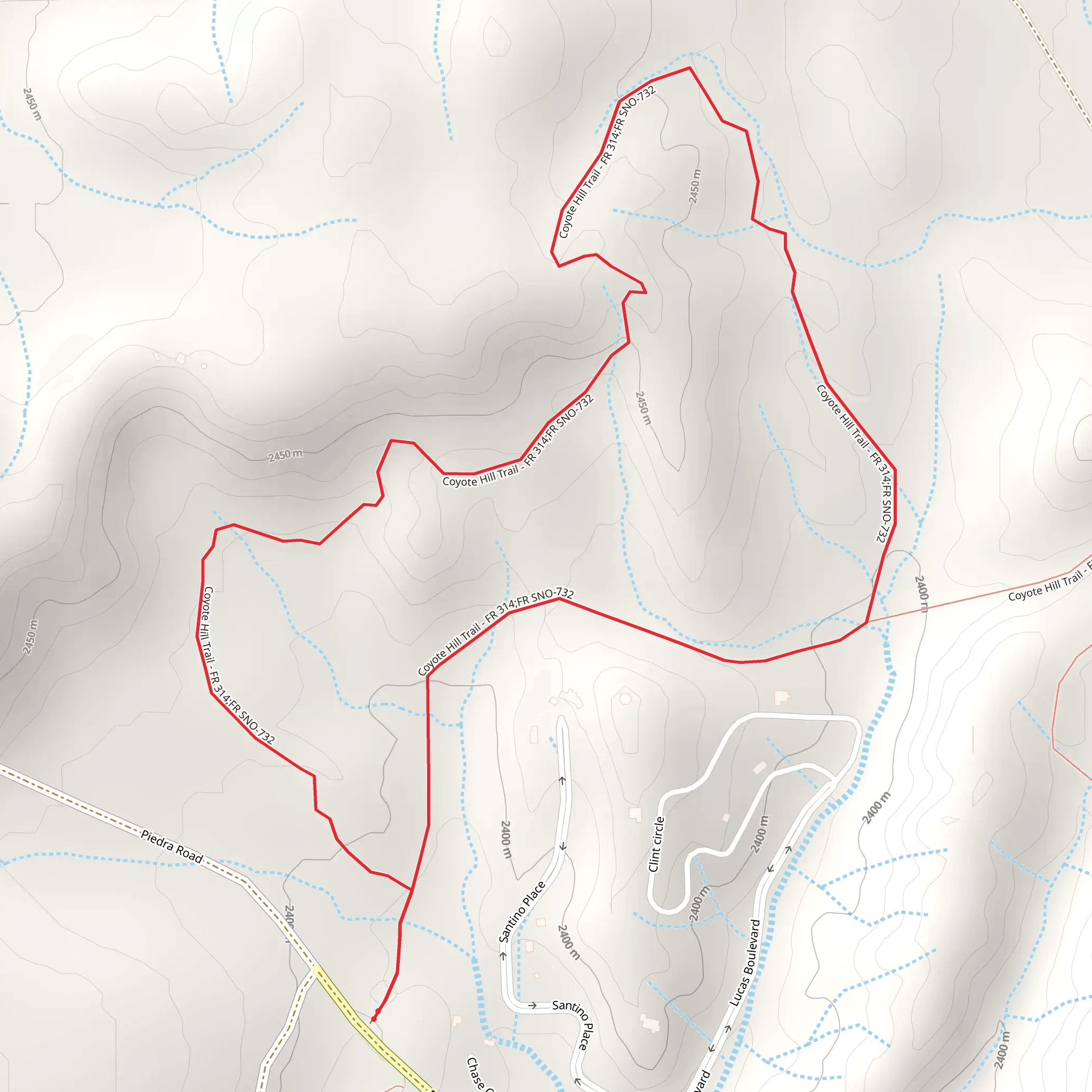 Coyote Hill Loop Trail mobile static map