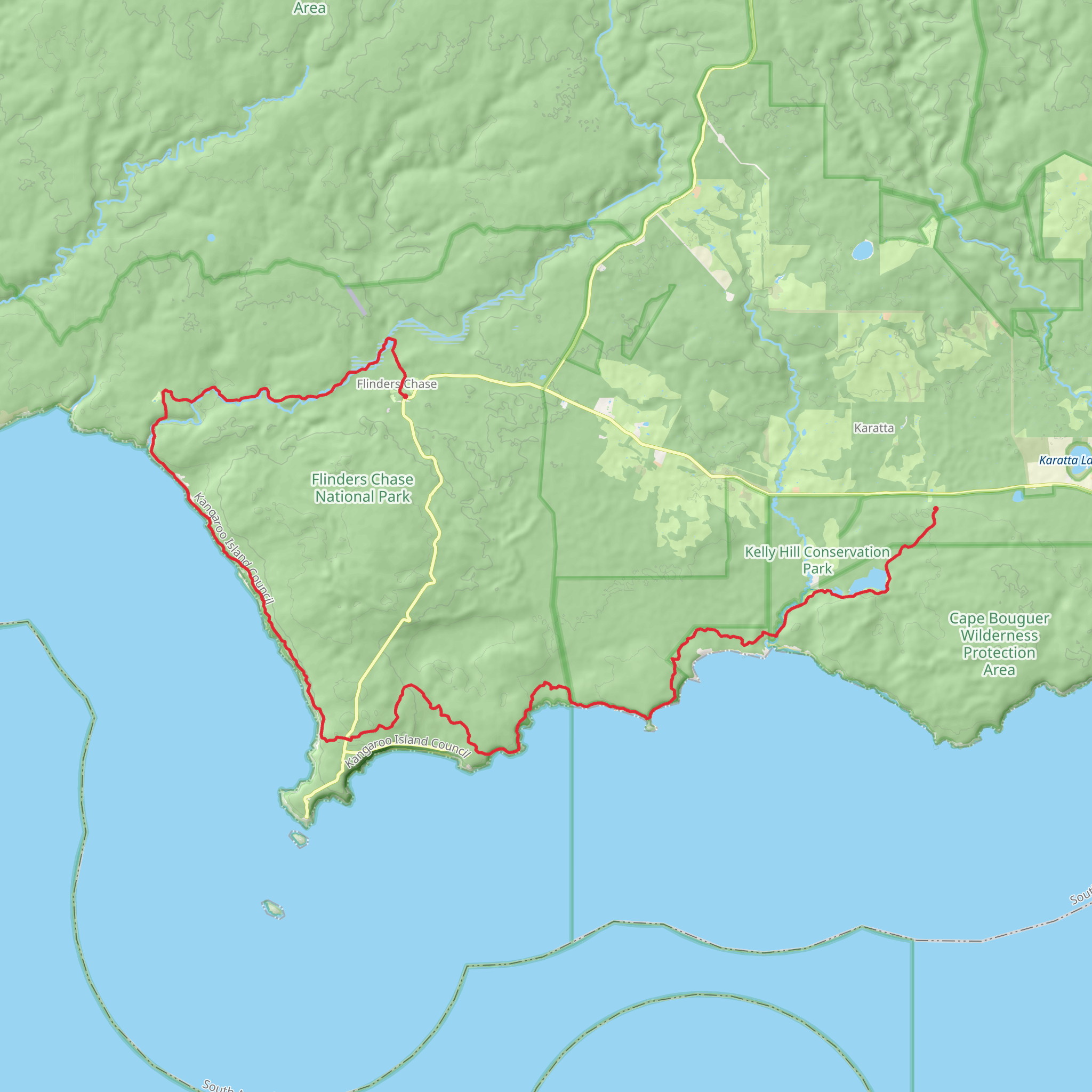 Kangaroo Island Wilderness Trail mobile static map