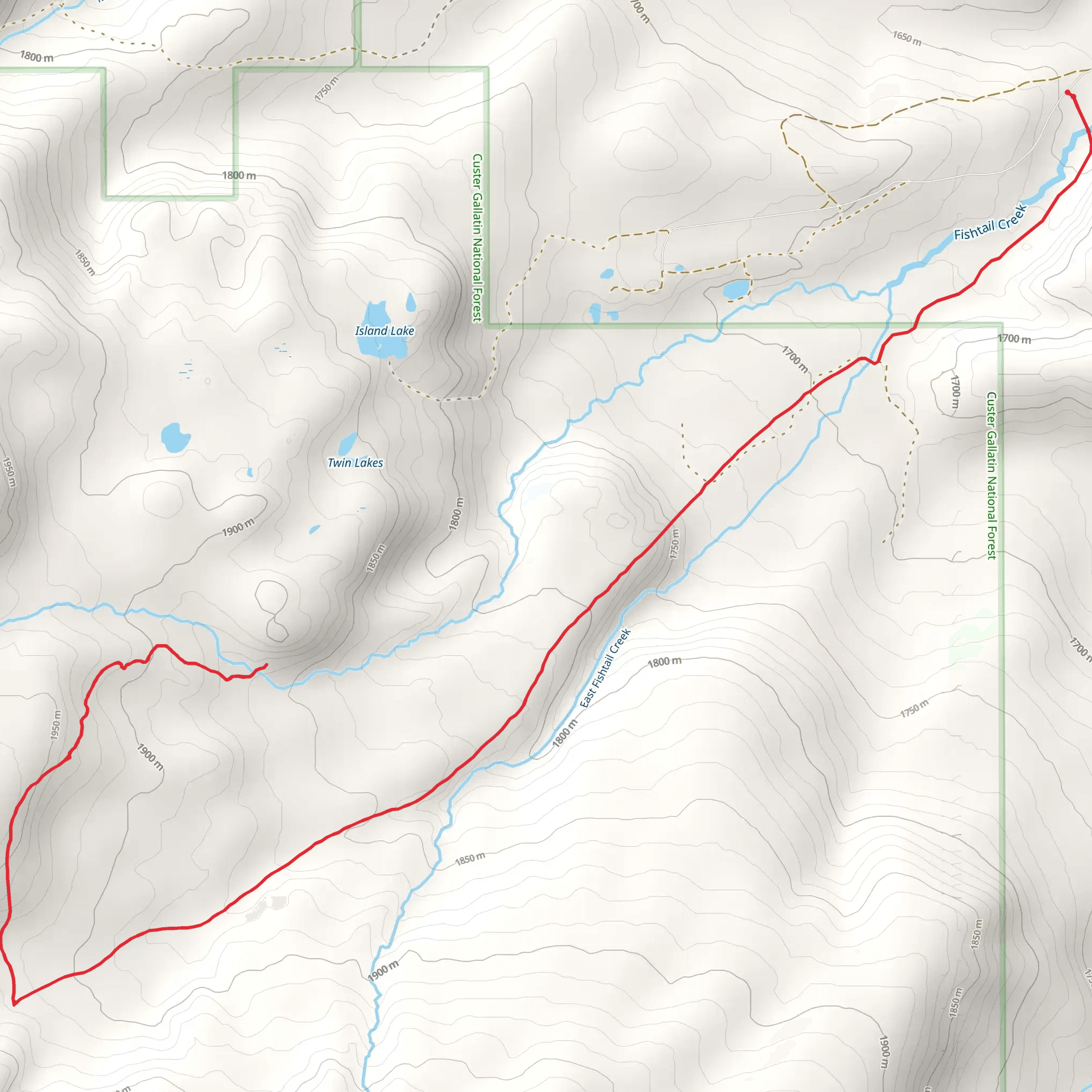East Fishtail Trail mobile static map