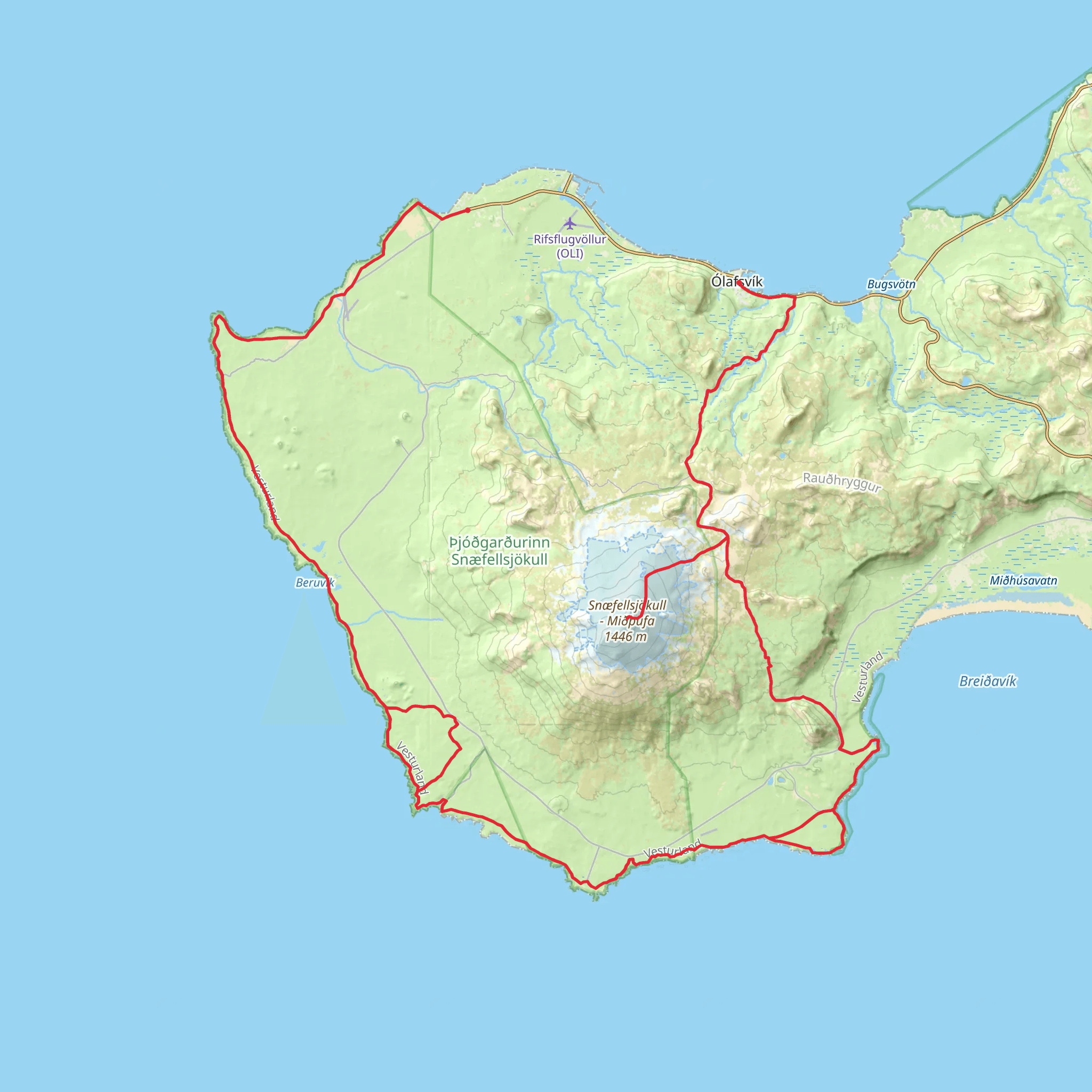Snæfellsnes Trail mobile static map