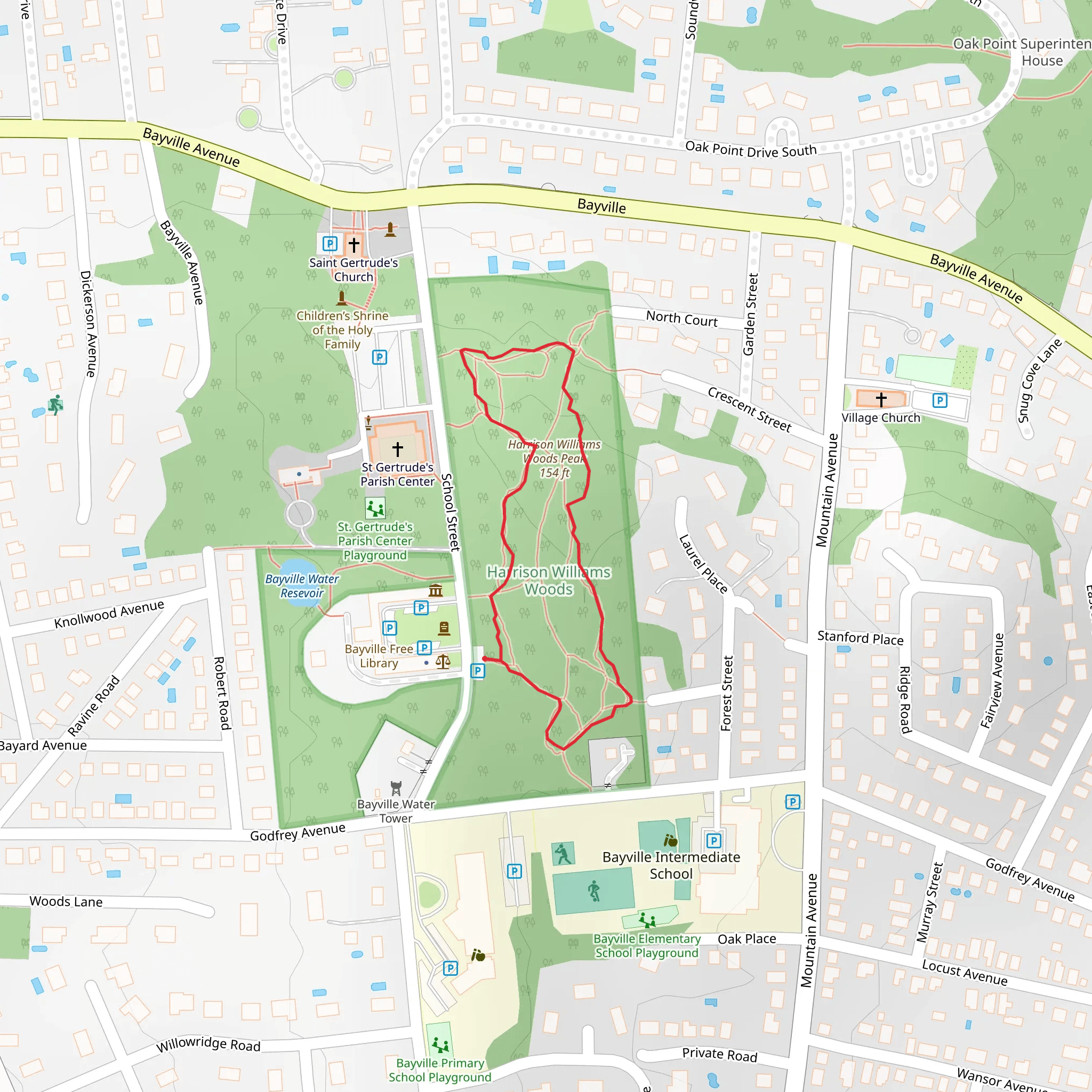 Peak Harrison Williams Woods Loop mobile static map
