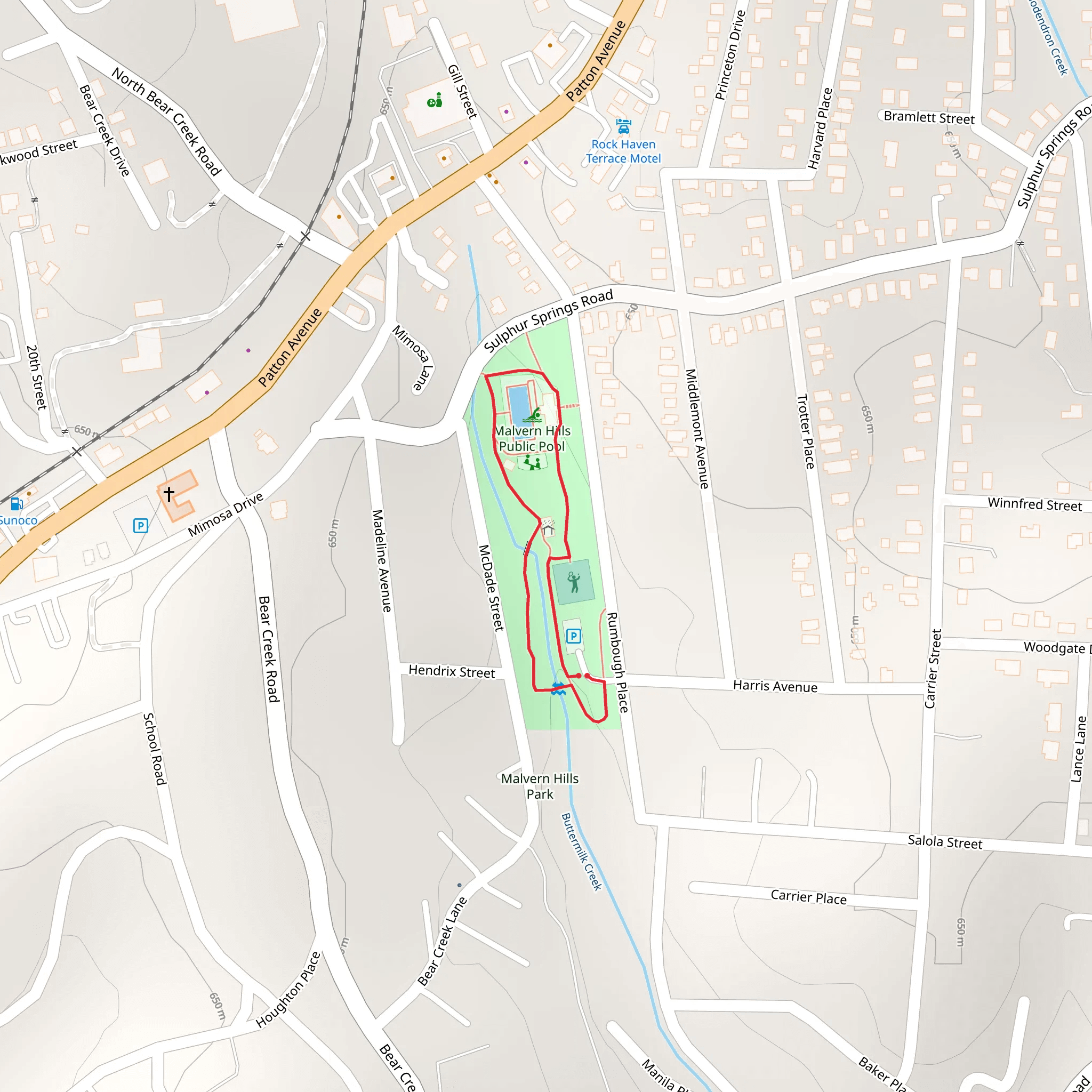 Malvern Hills Park Loop mobile static map