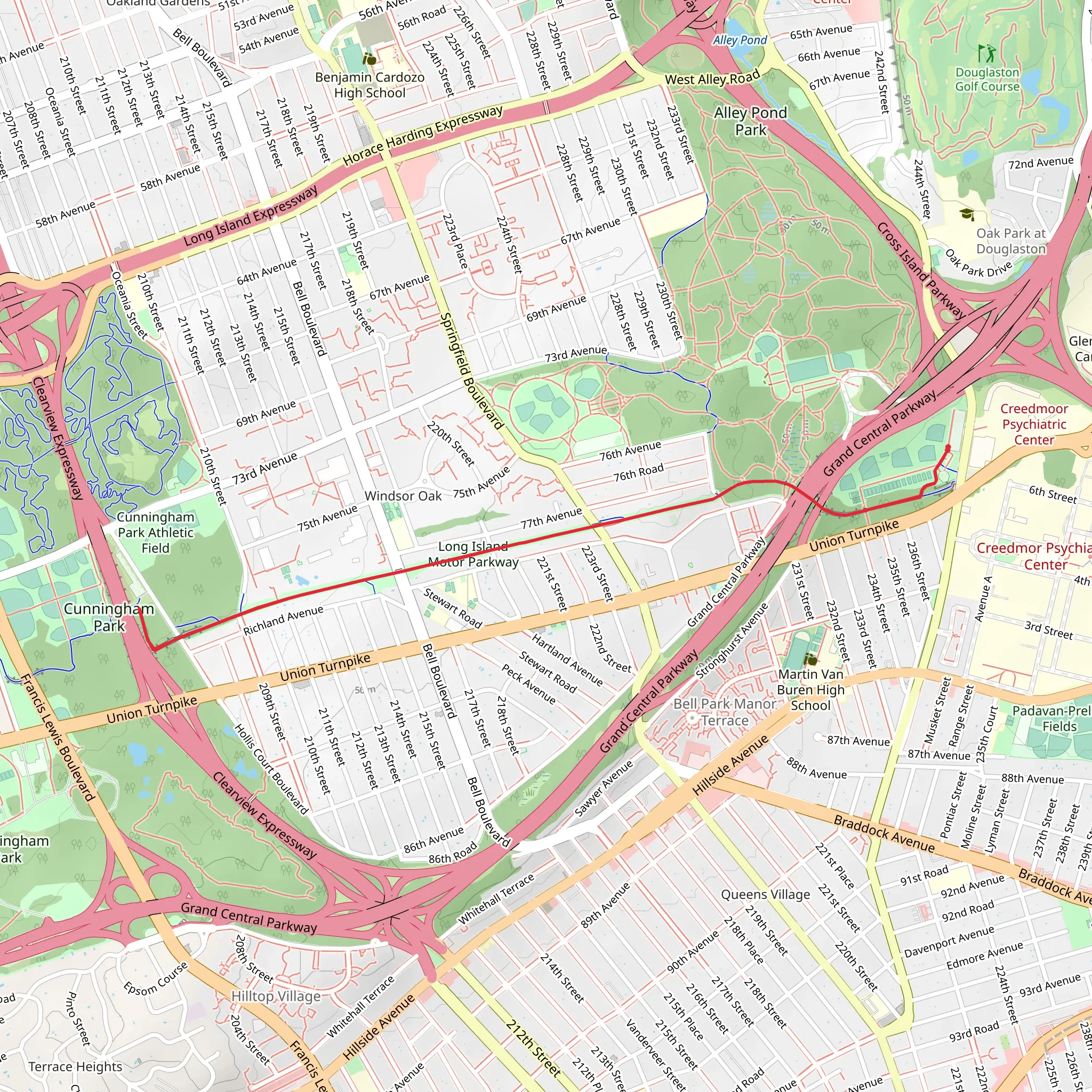 Vanderbilt Parkway mobile static map
