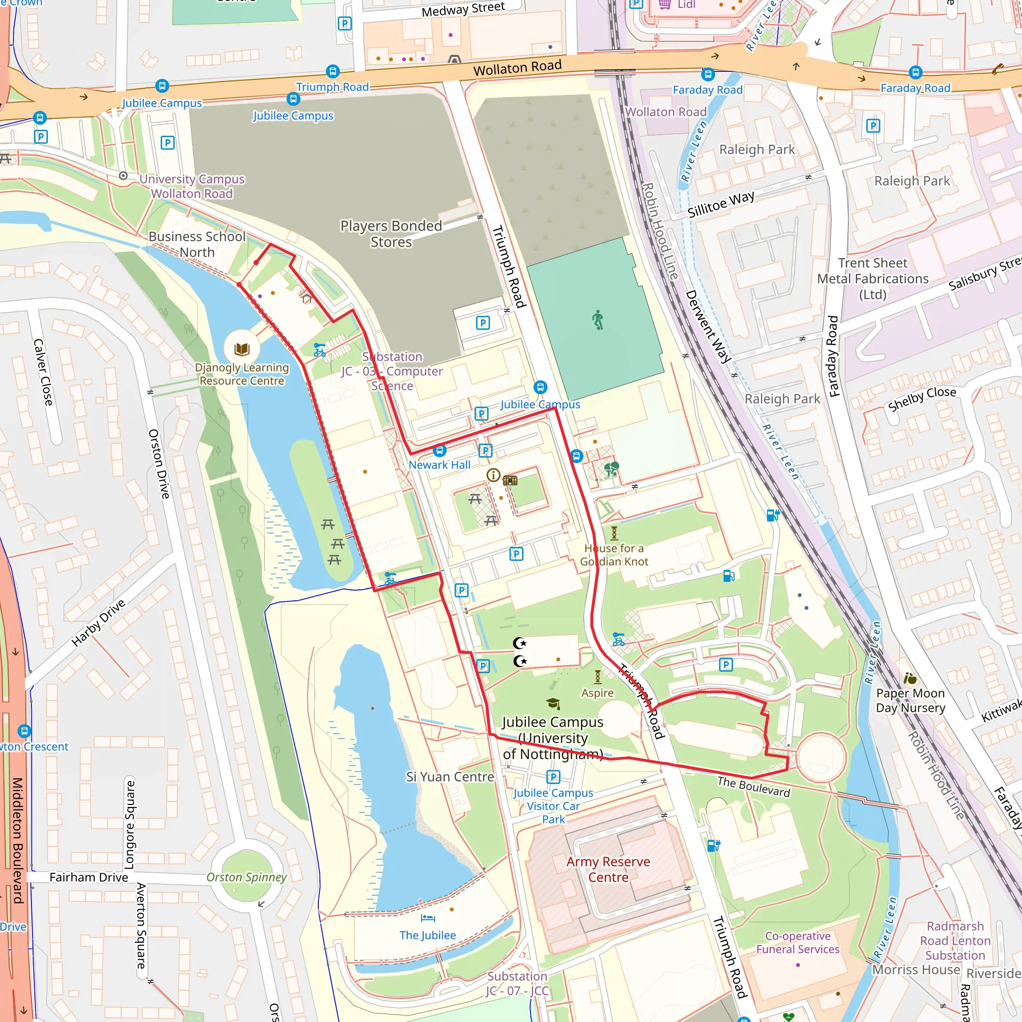 The Boulevard and Univ mobile static map