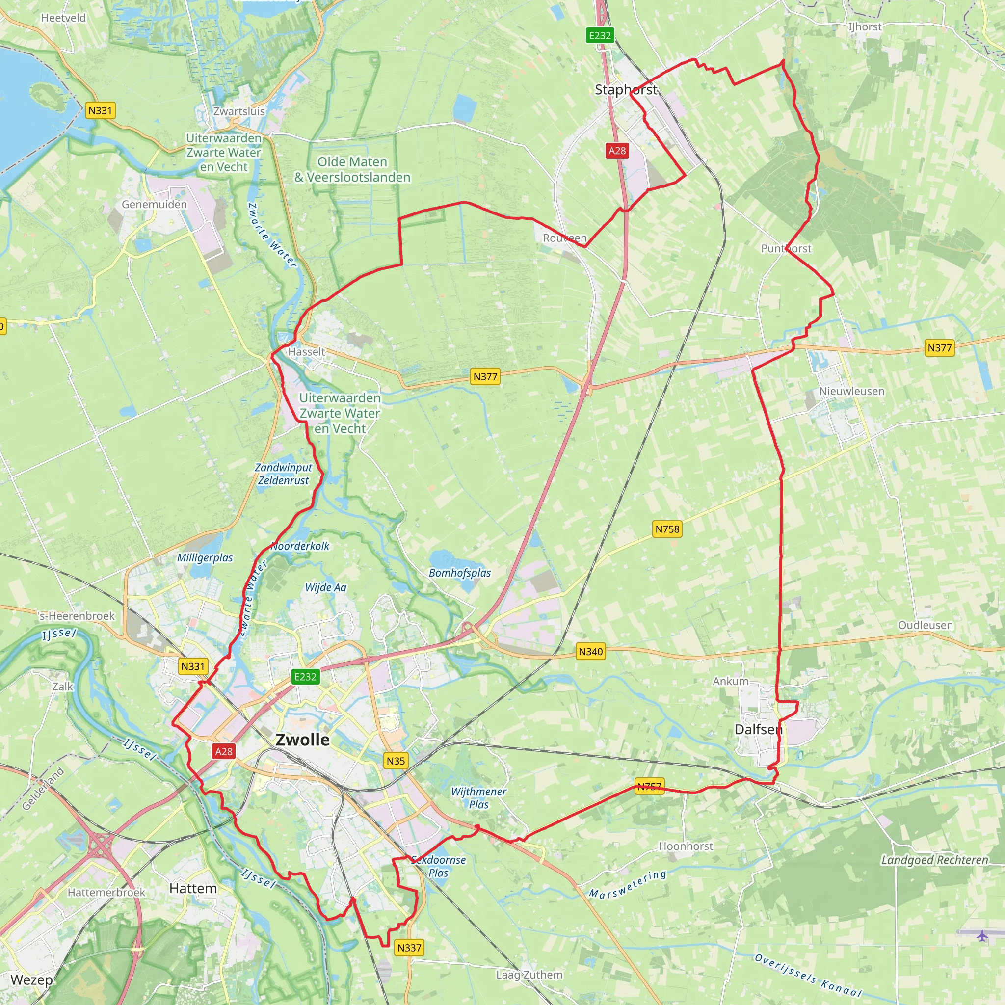Beekmanpad, Hoog Zuthemerpad and J. J. Gorterlaan Loop mobile static map
