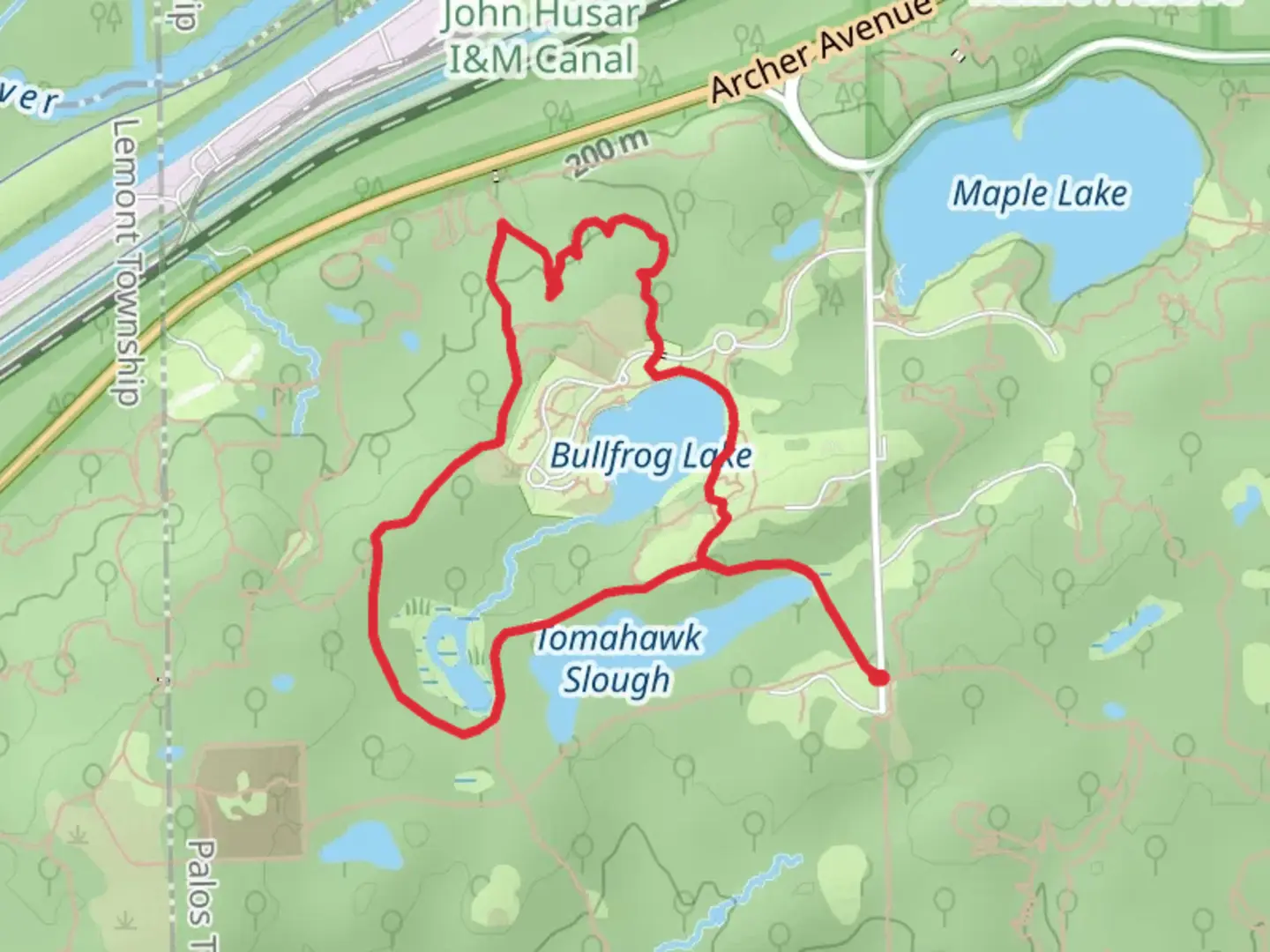 An image depicting the trail Horse Collar Slough and Bullfrog Lake Loop and its surrounding area.