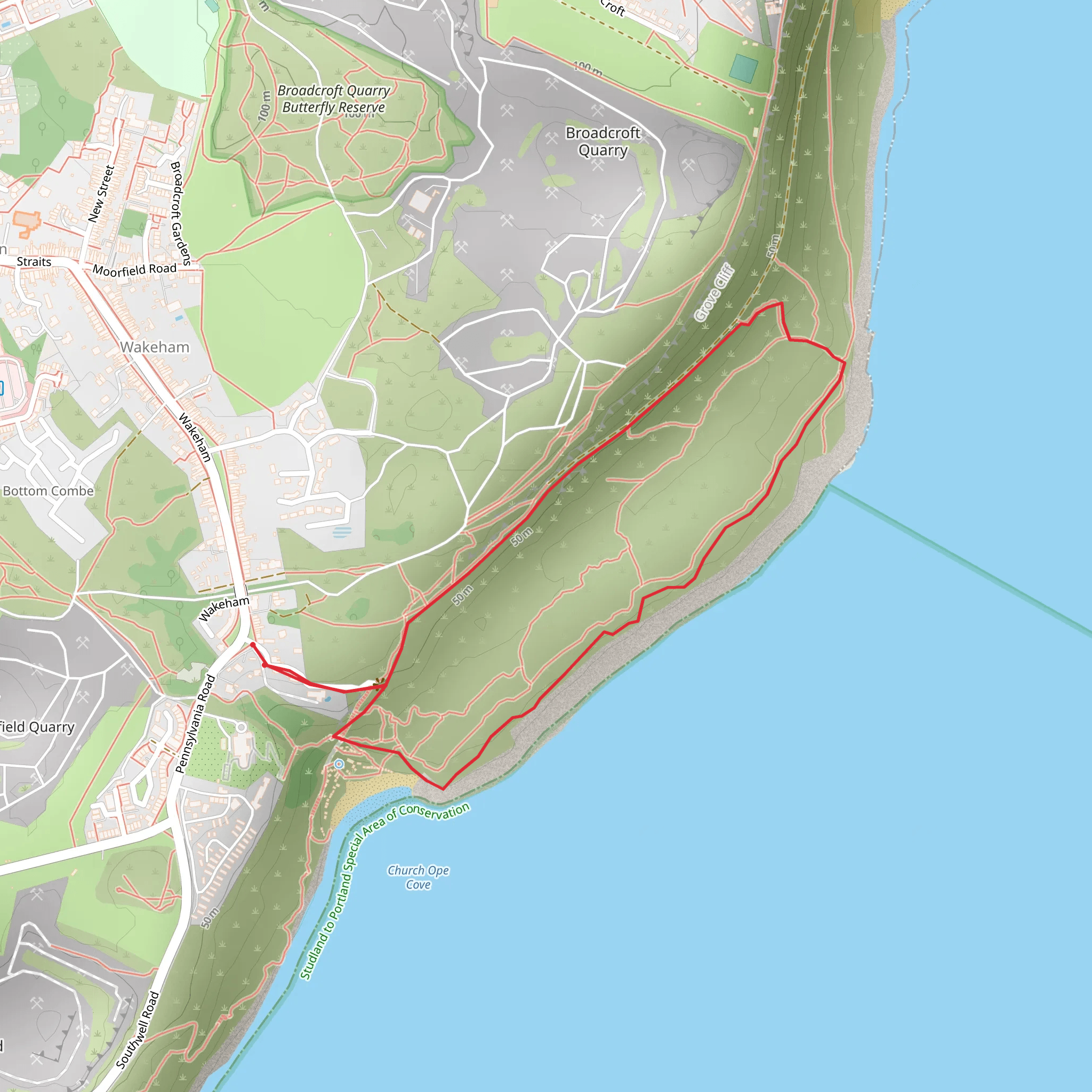 Legacy Trail 8 - The Weares and Church Ope Cove Walk mobile static map