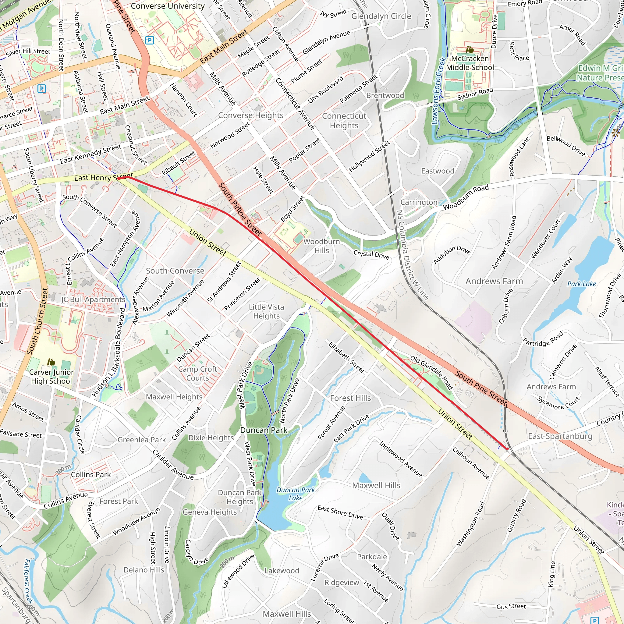 Mary Black Rail Trail mobile static map