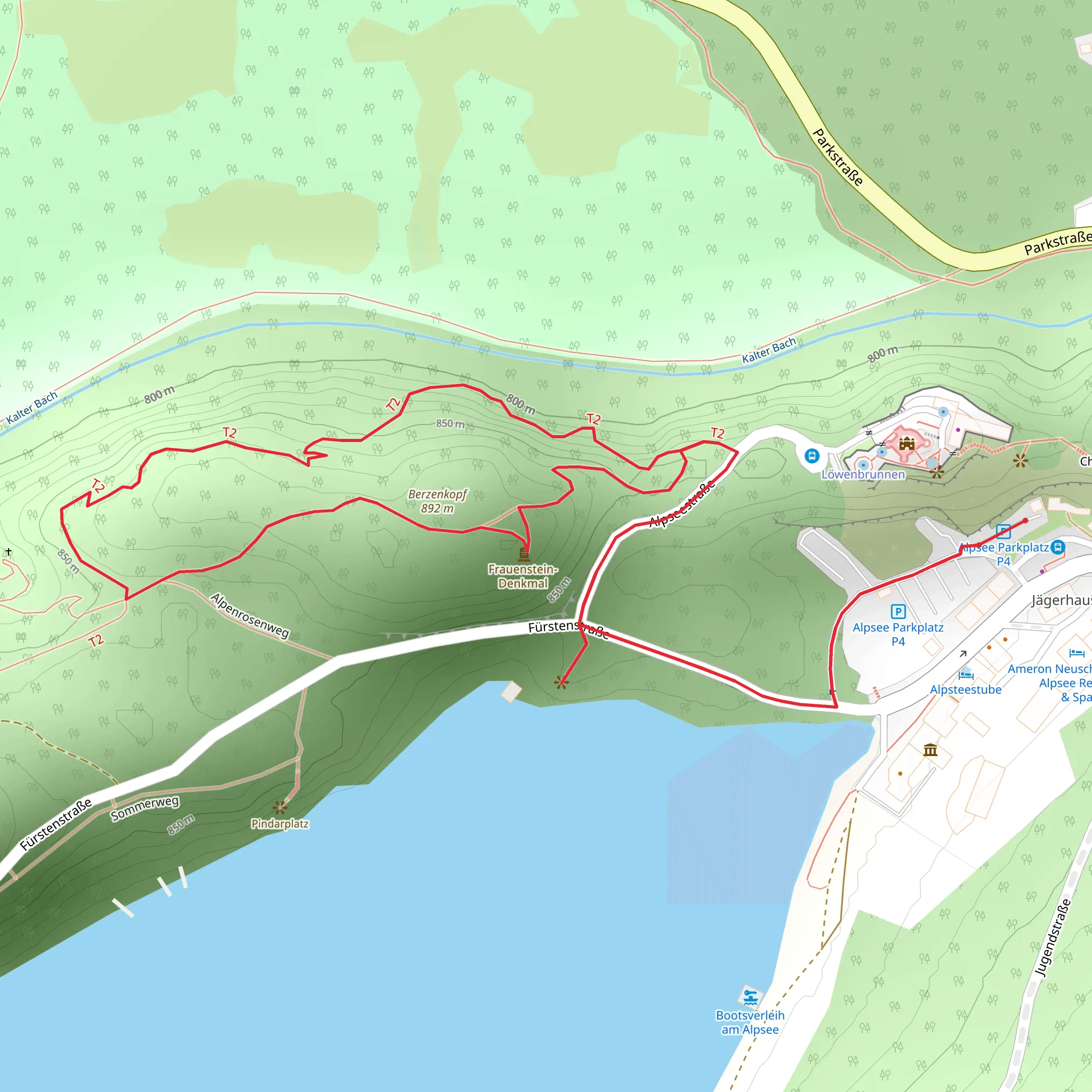 Berzenkopf via Alpsee-Rundweg mobile static map