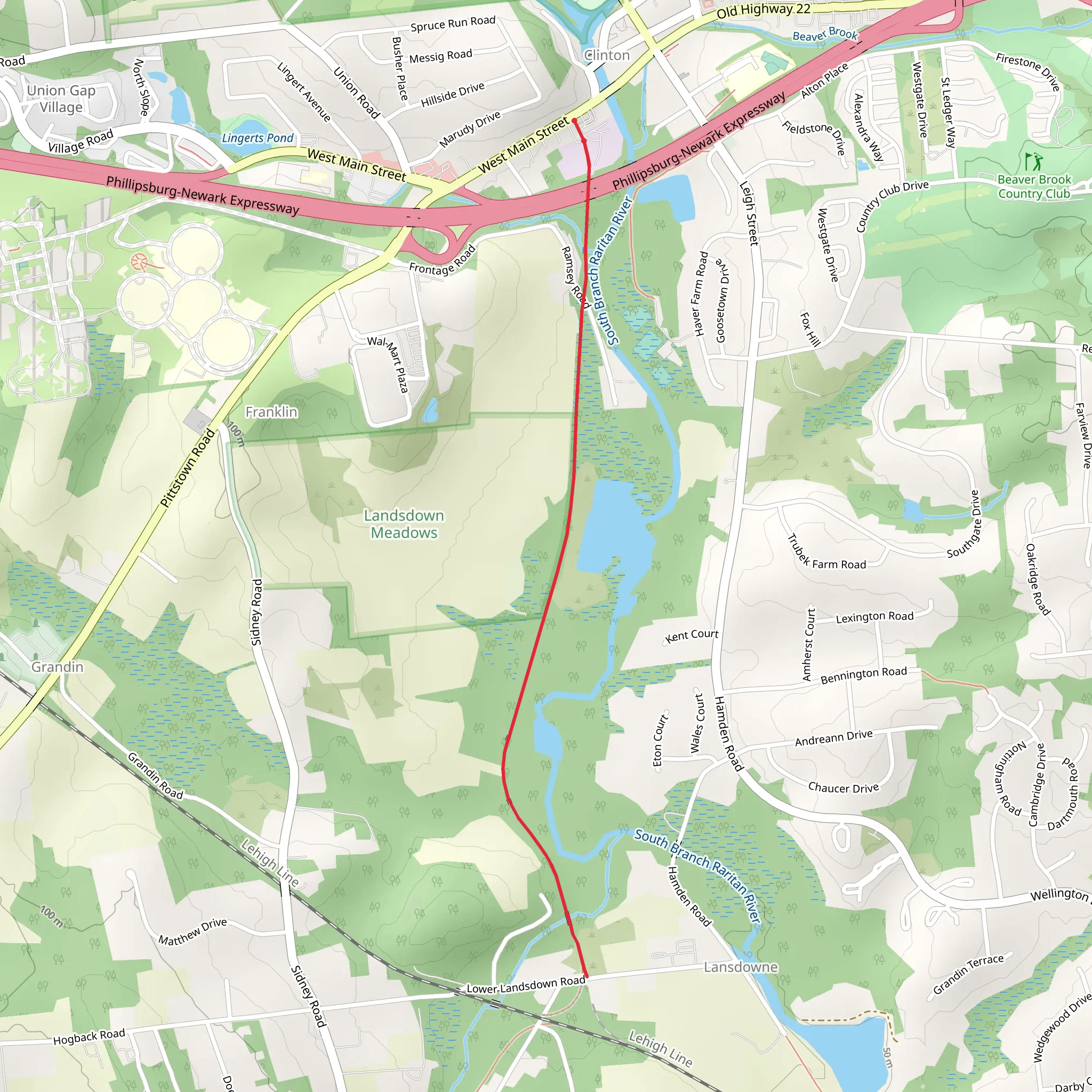 Landsdown Trail mobile static map