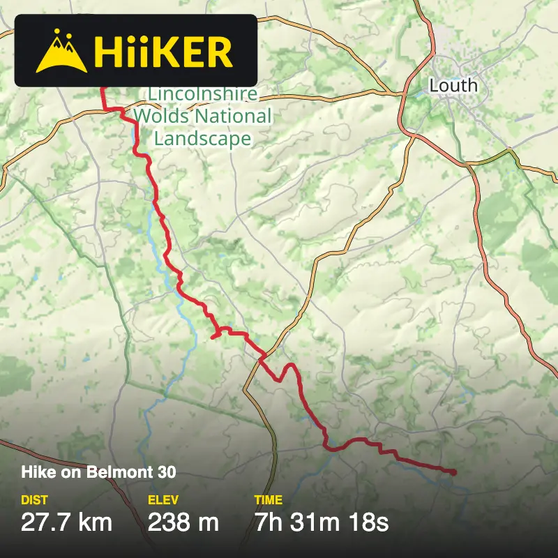 A map preview of the recording Hike on Belmont 30.