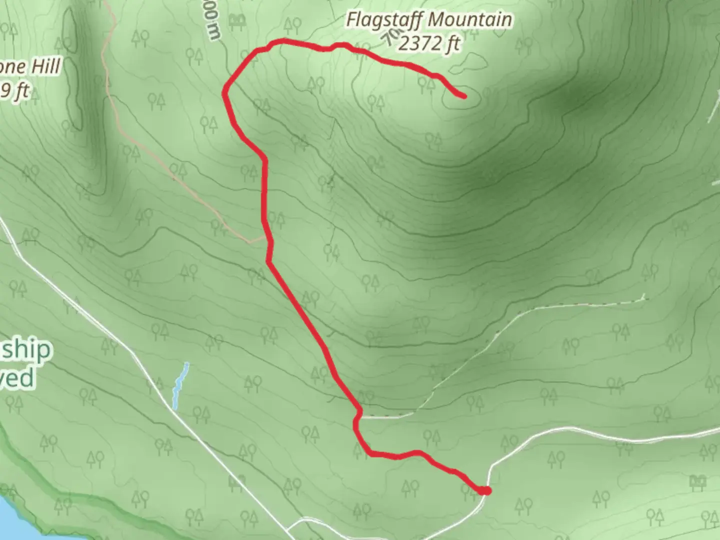 An image depicting the trail Flagstaff Mountain Trail and its surrounding area.