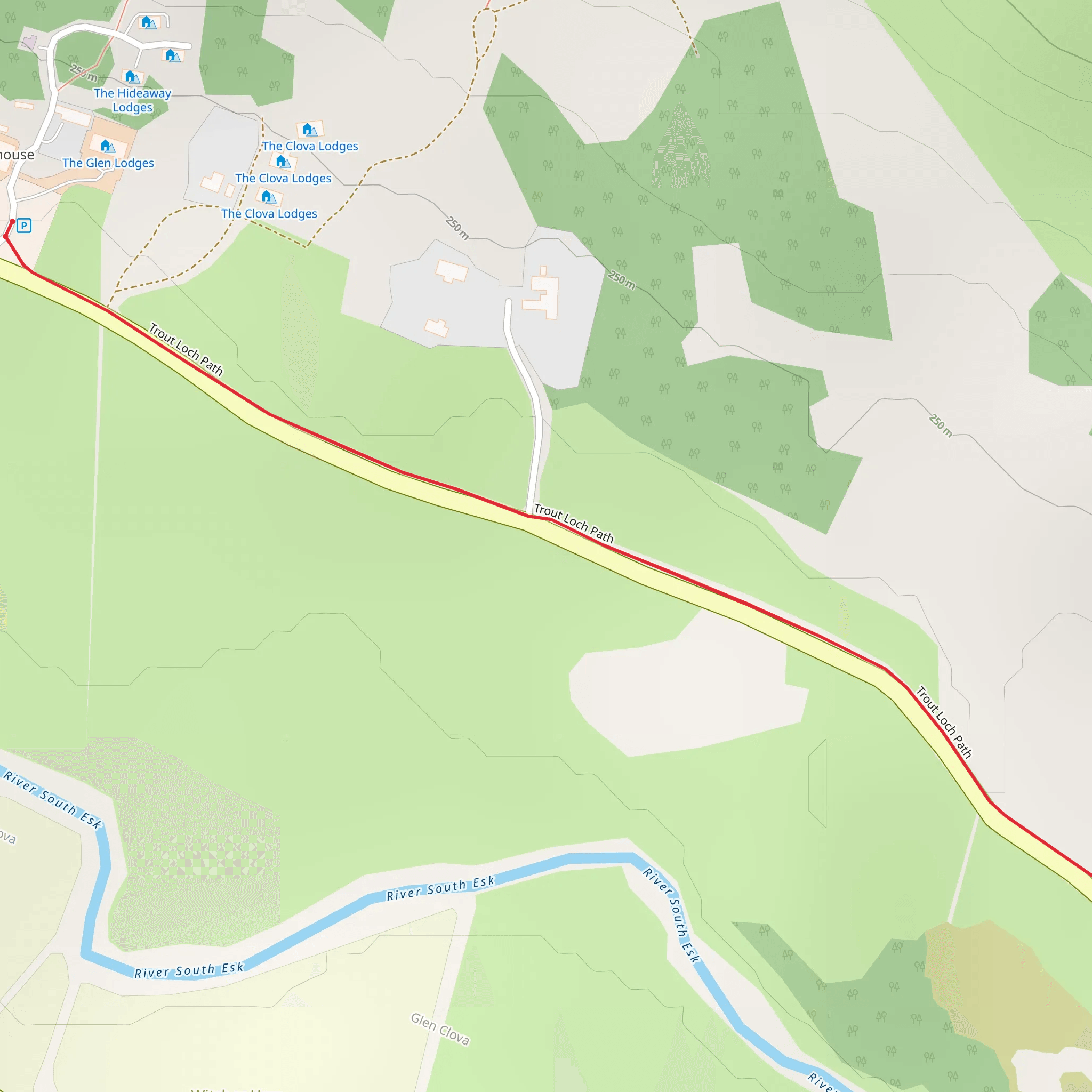 Glen Clova Path - Trout Loch Path mobile static map