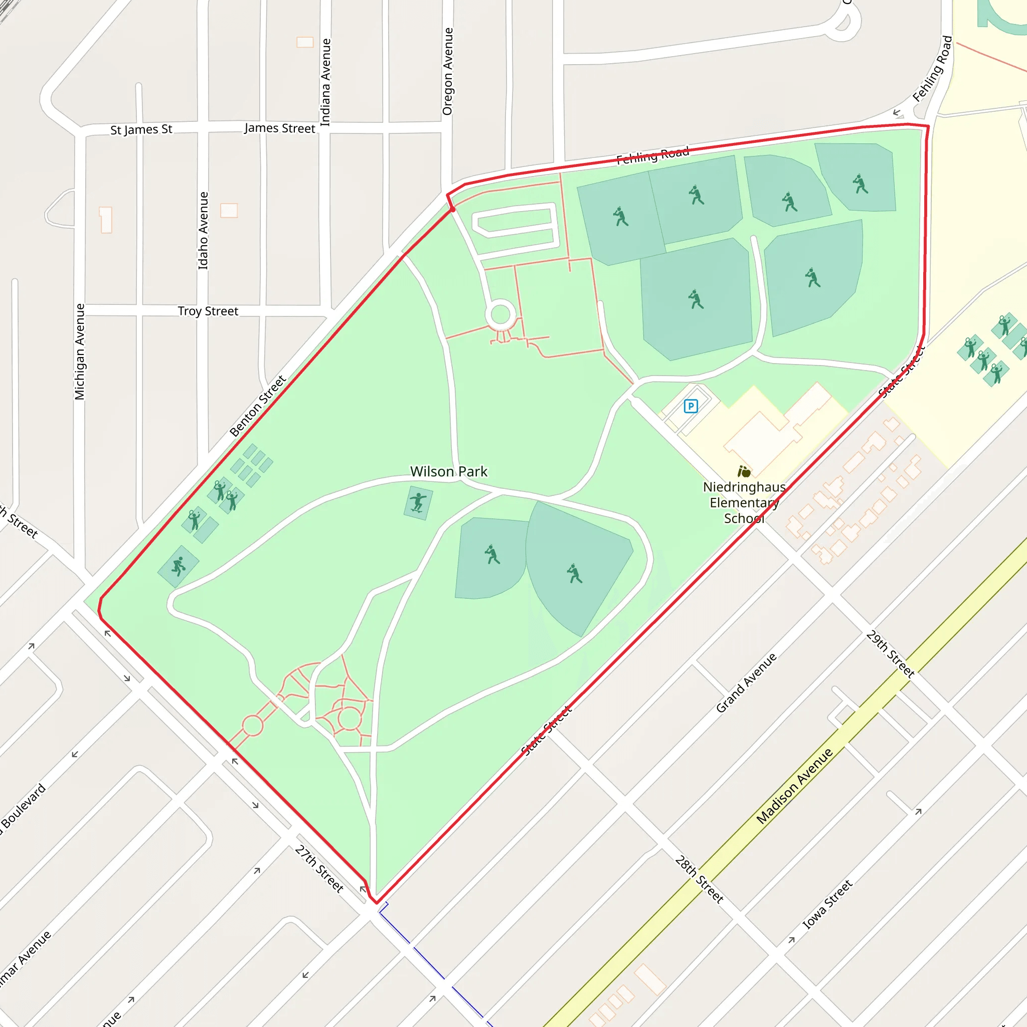 Wilson Park Loop mobile static map