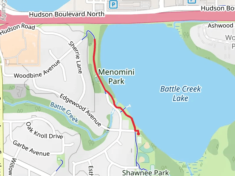 Menomini Park via Battle Creek Lake