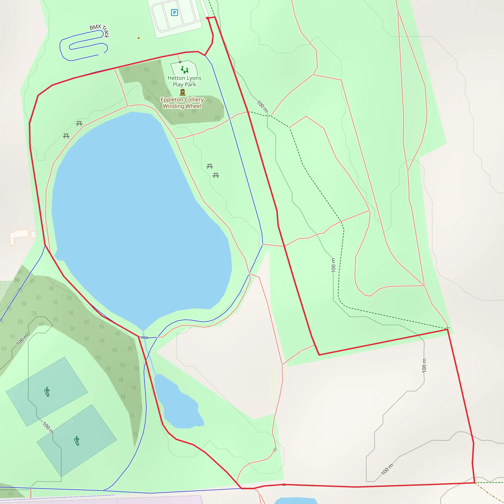 Hetton Lyons Country Park Loop mobile static map