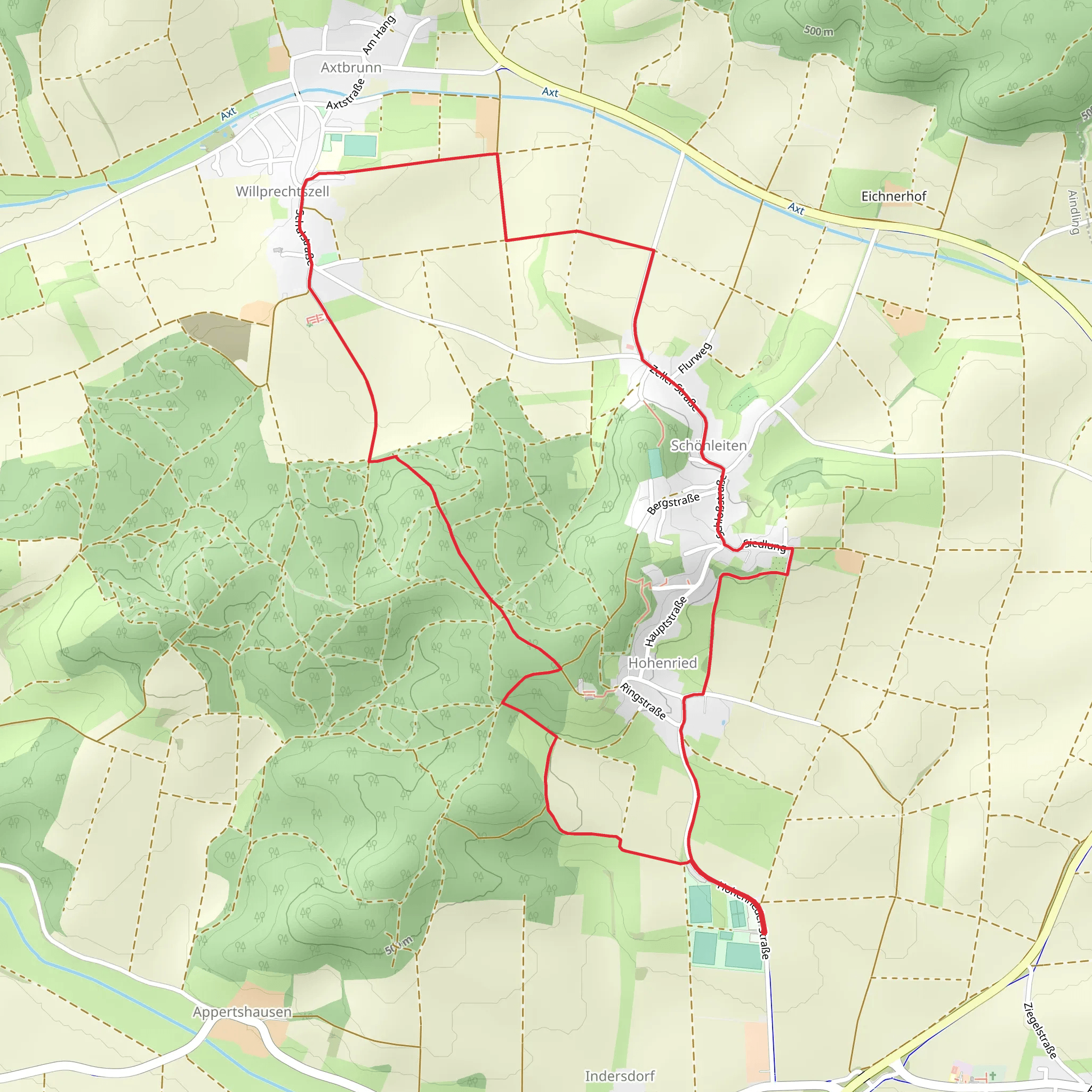 Run um Hohenried mobile static map