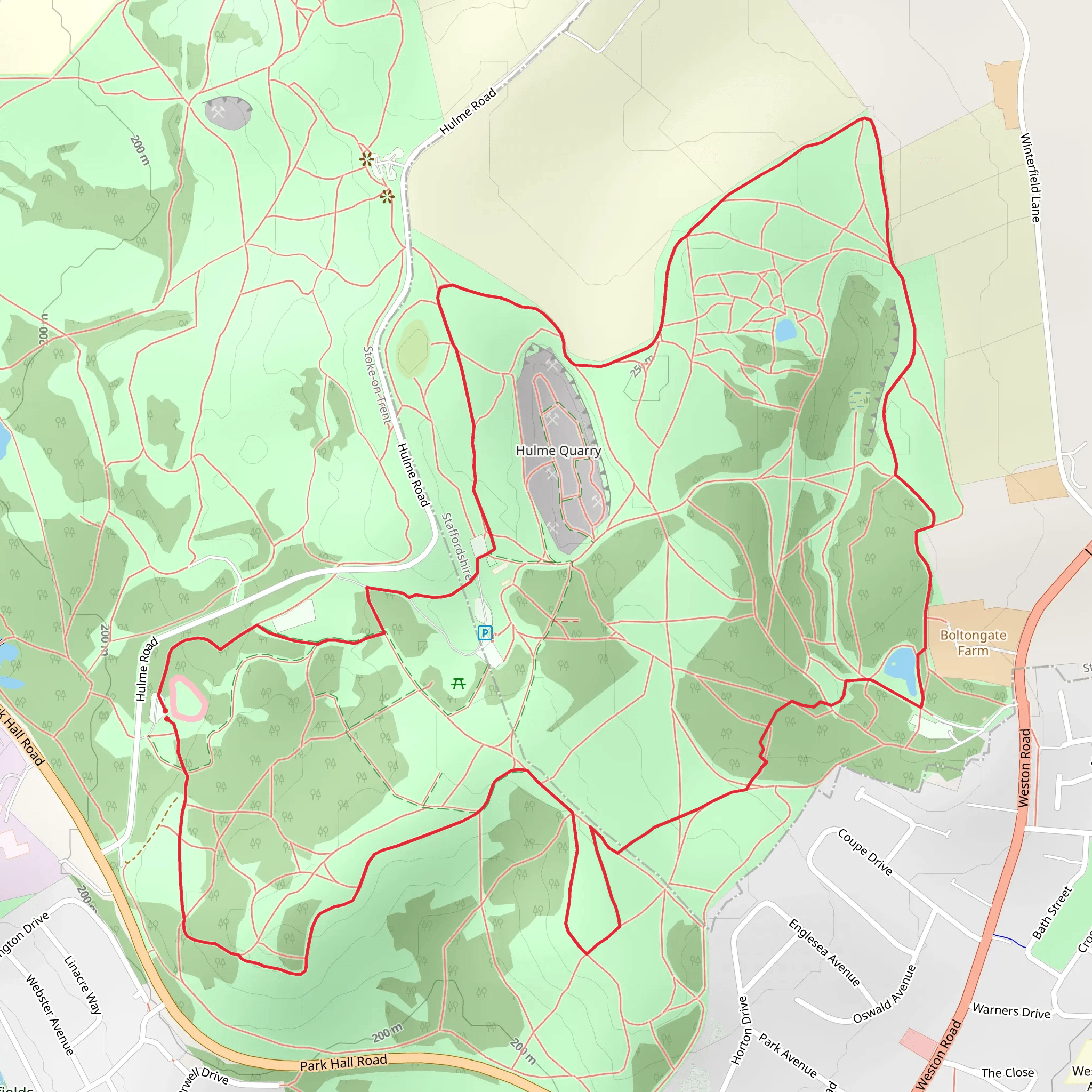 Park Hall Country Park and Hulme Quarry National Nature Reserve mobile static map