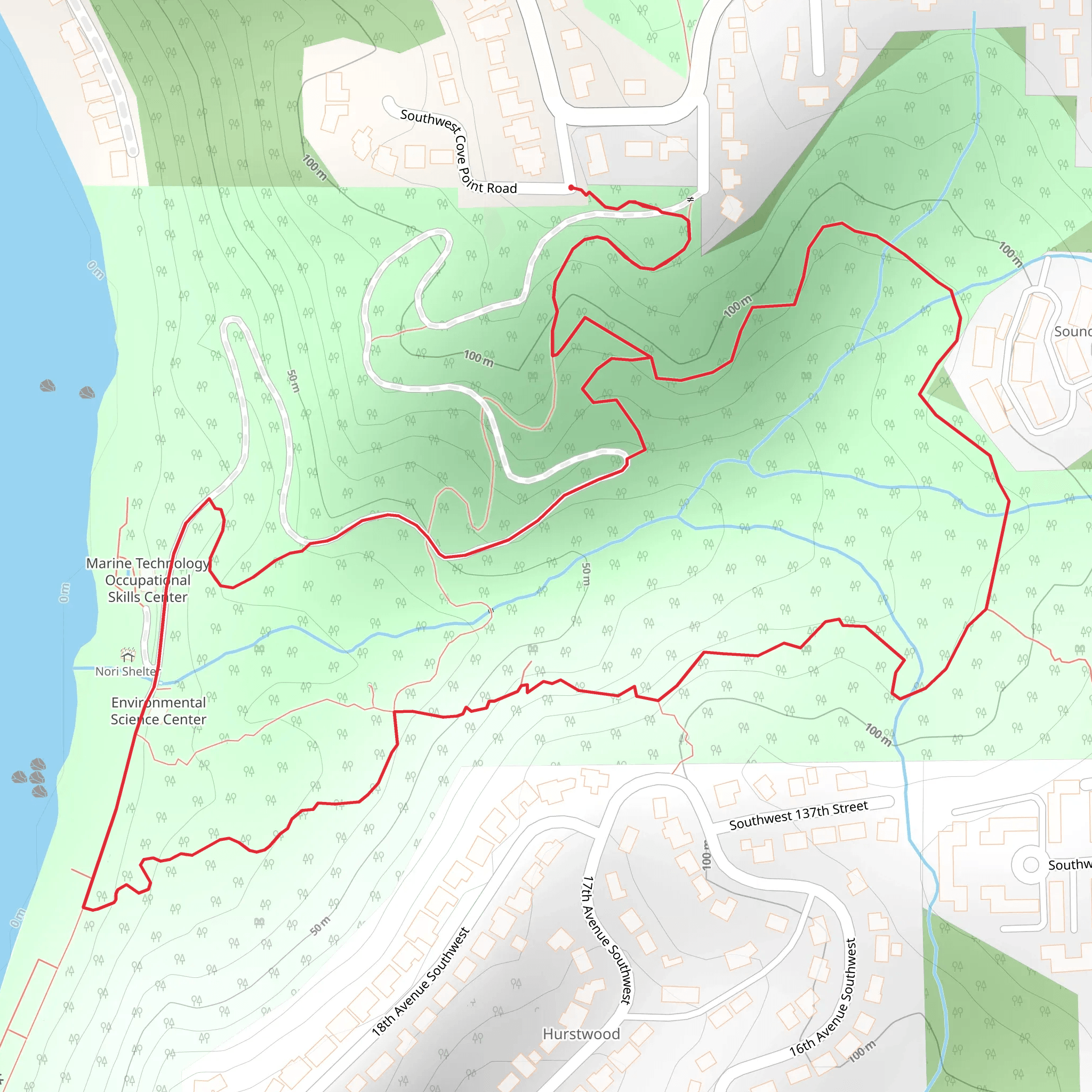 Ed Munro Seahurst Park Loop - North mobile static map