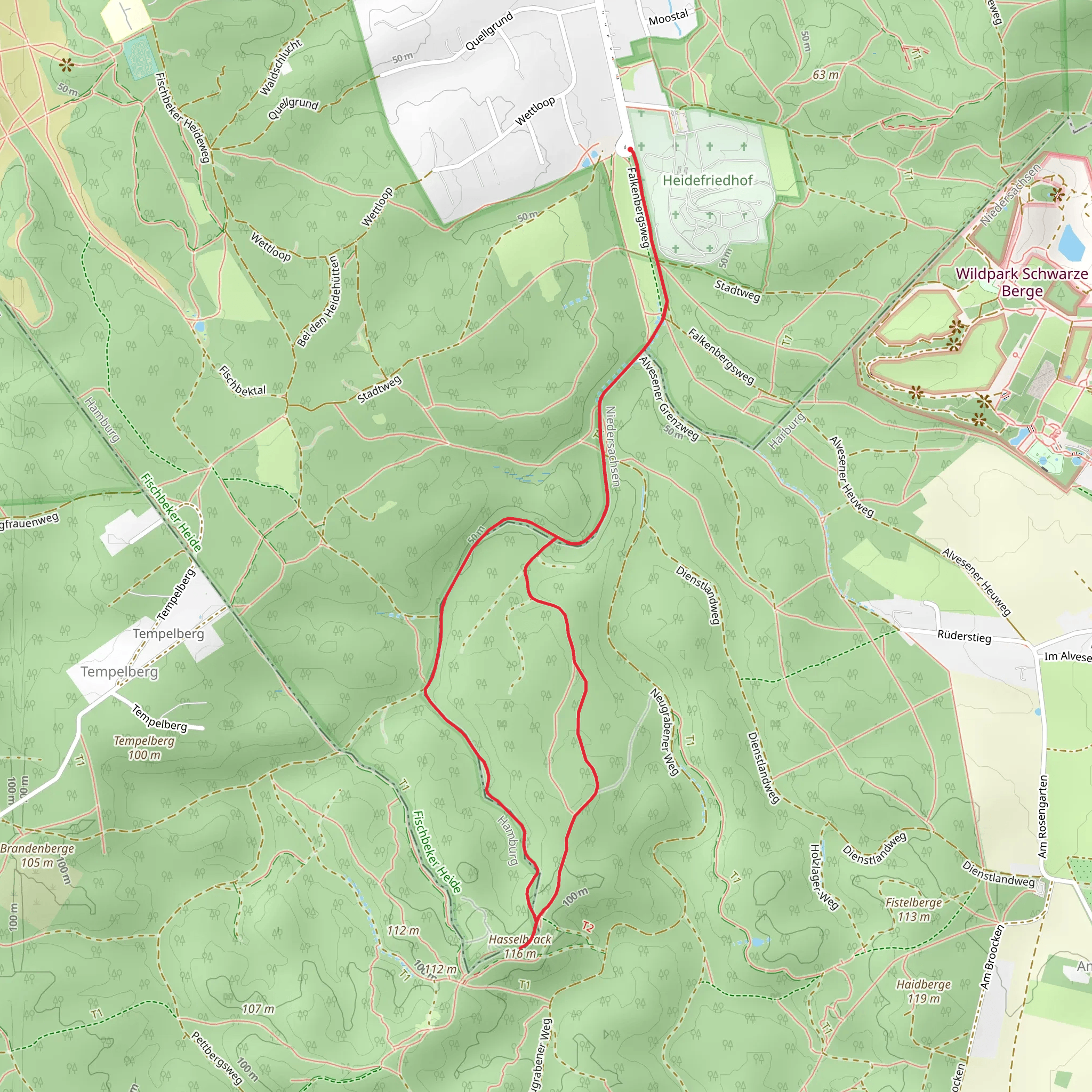 Hasselbrack Loop via Wanderweg 24 mobile static map