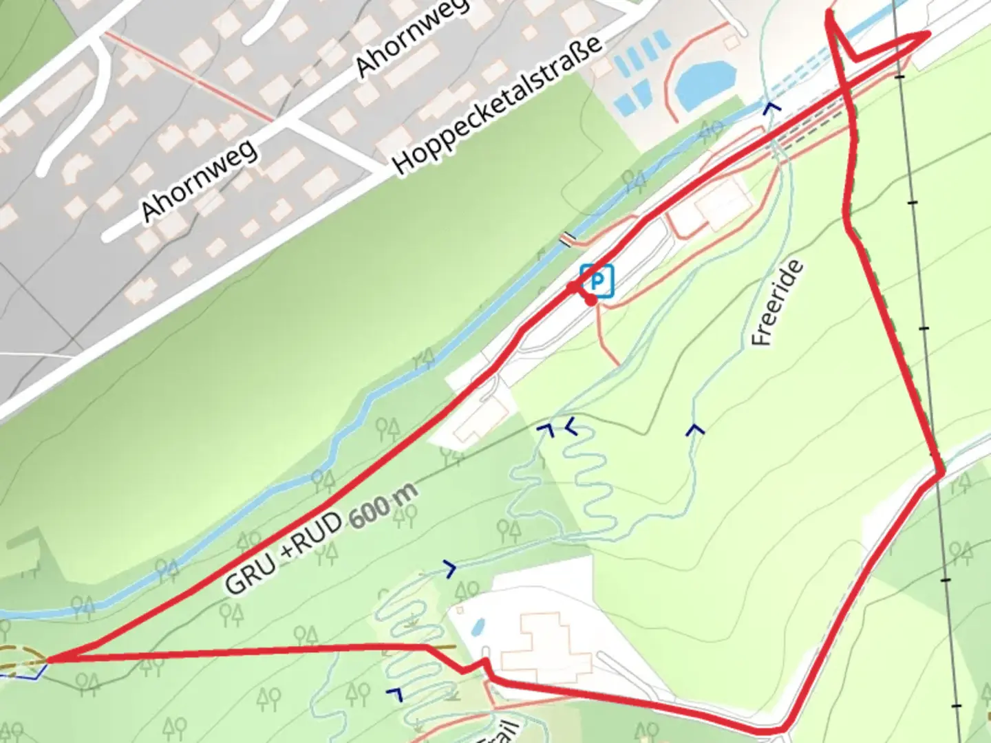 An image depicting the trail Kaiser Otto Weg Loop and its surrounding area.
