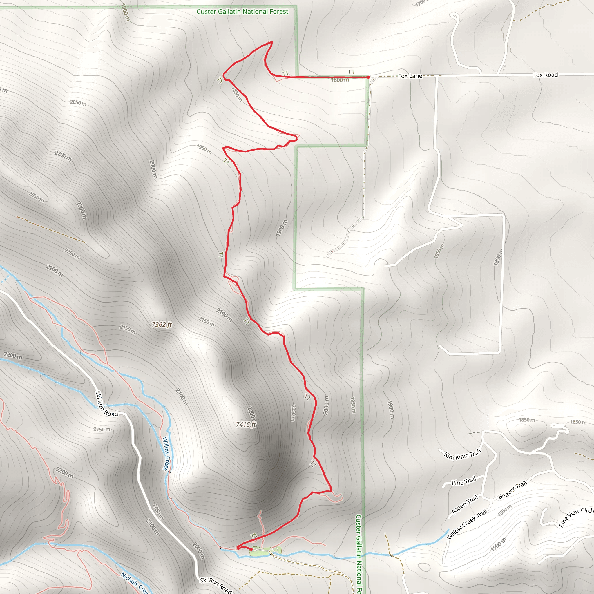 Palisades Trail mobile static map