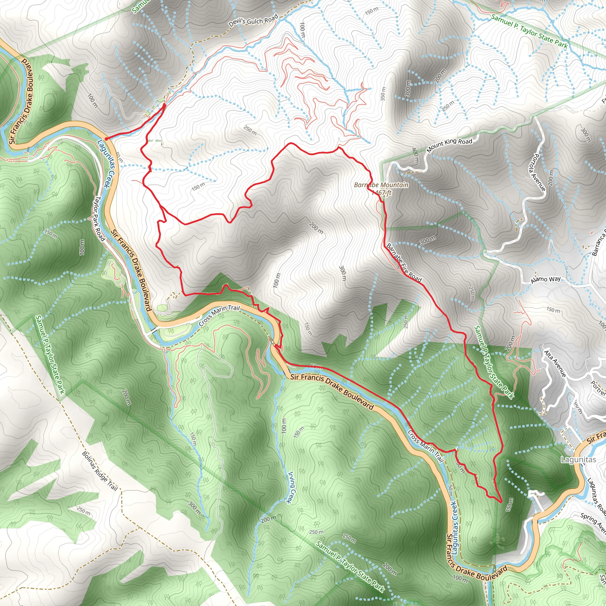Barnabe Mountain Loop mobile static map