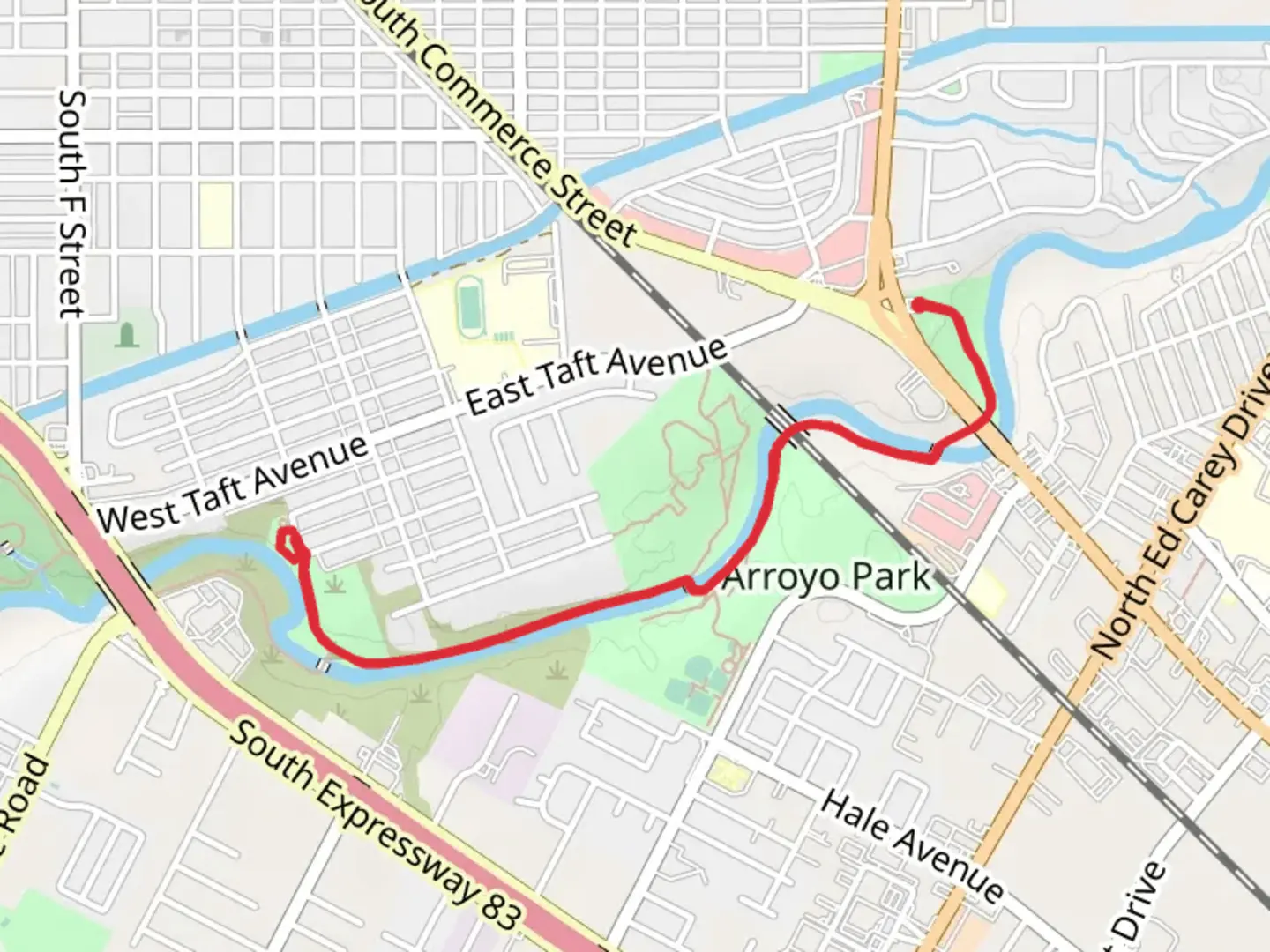 An image depicting the trail Arroyo Colorado and its surrounding area.