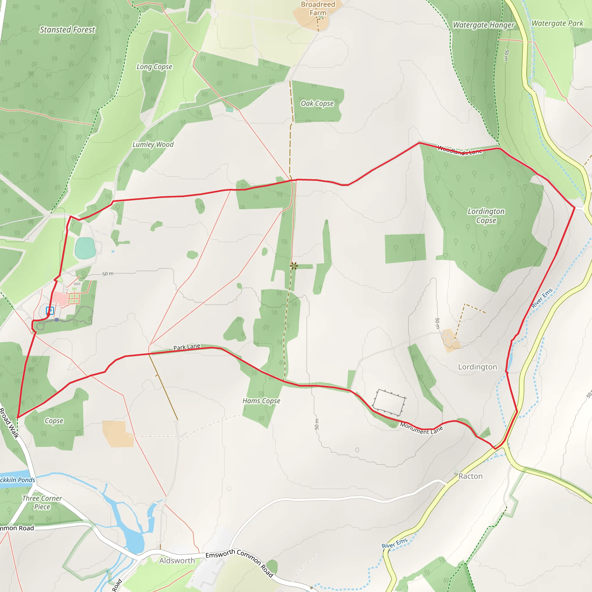 Stansted Maze and Lordington Loop mobile static map