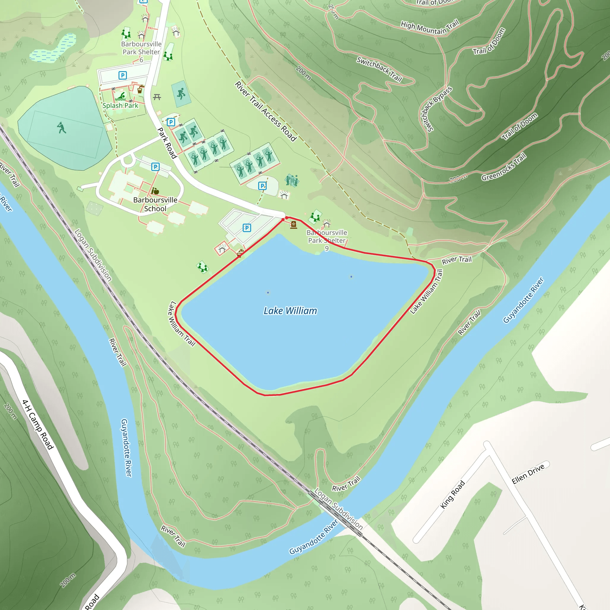Lake William Loop Trail mobile static map