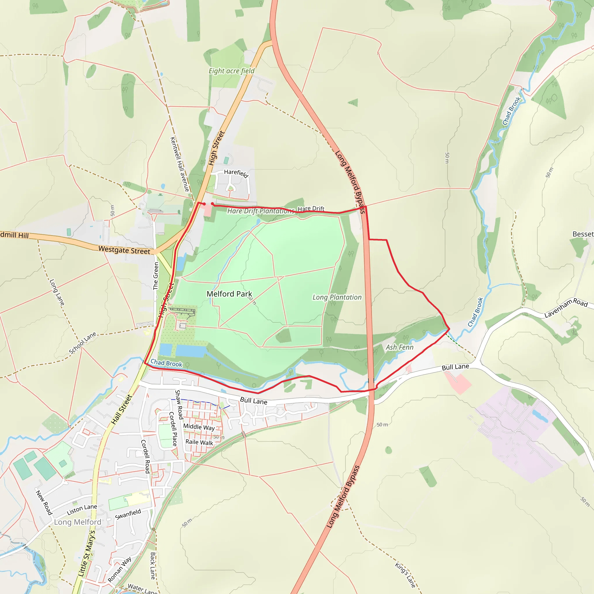 Melford Hall mobile static map