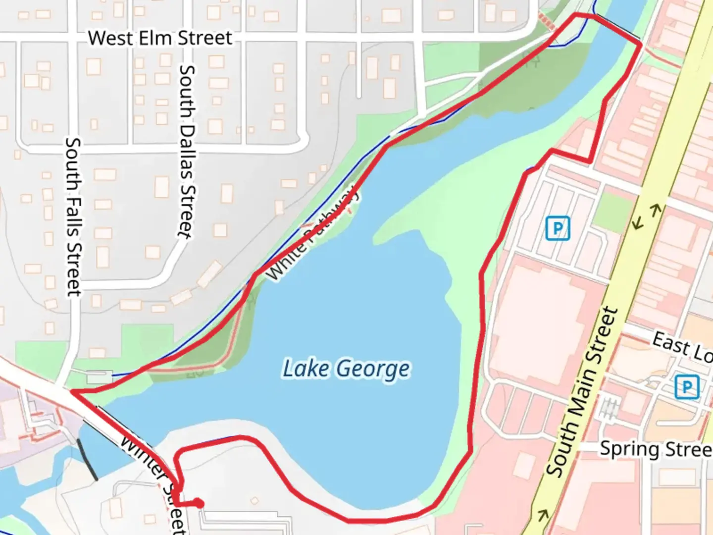 An image depicting the trail Lake George via White Pathway and its surrounding area.
