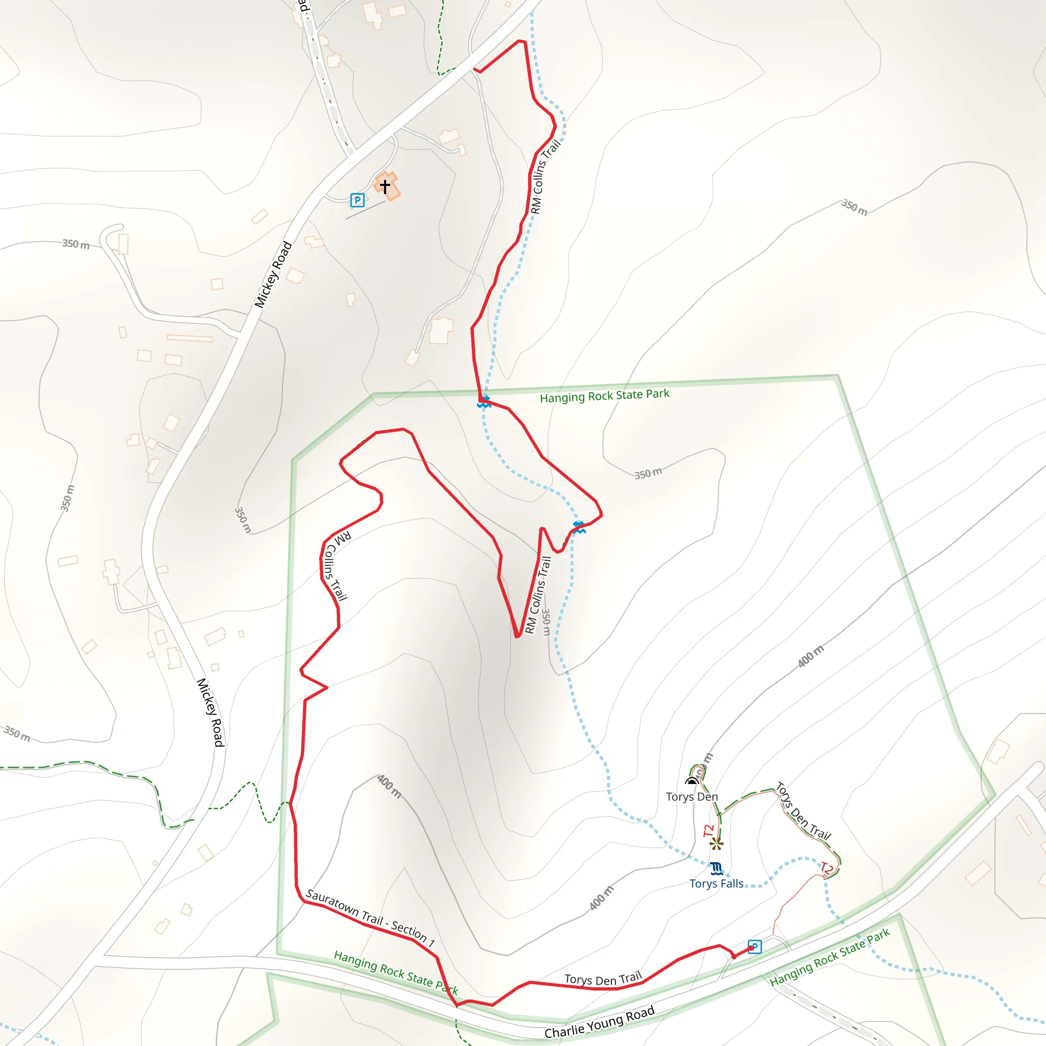 Torys Den and RM Collins Trail mobile static map
