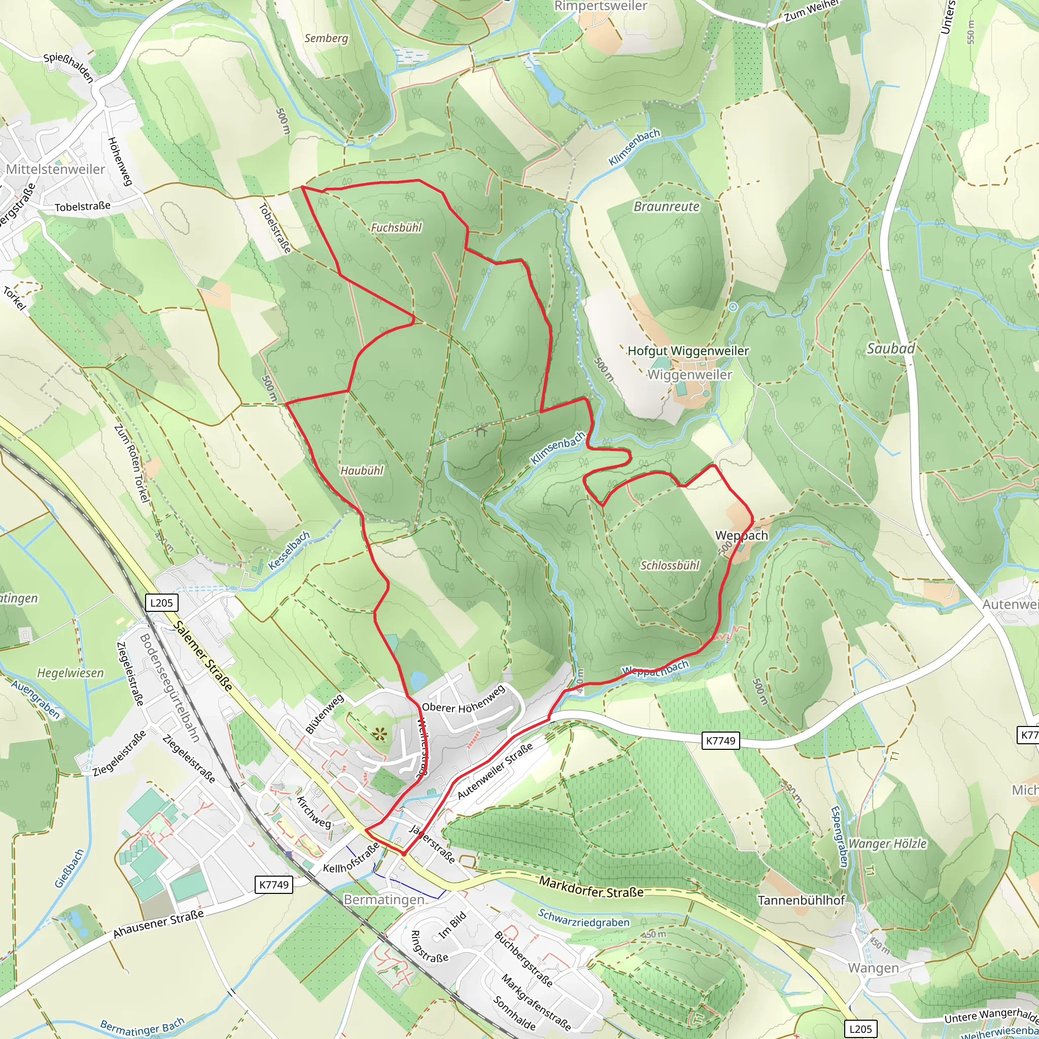 Rundweg B4 mobile static map