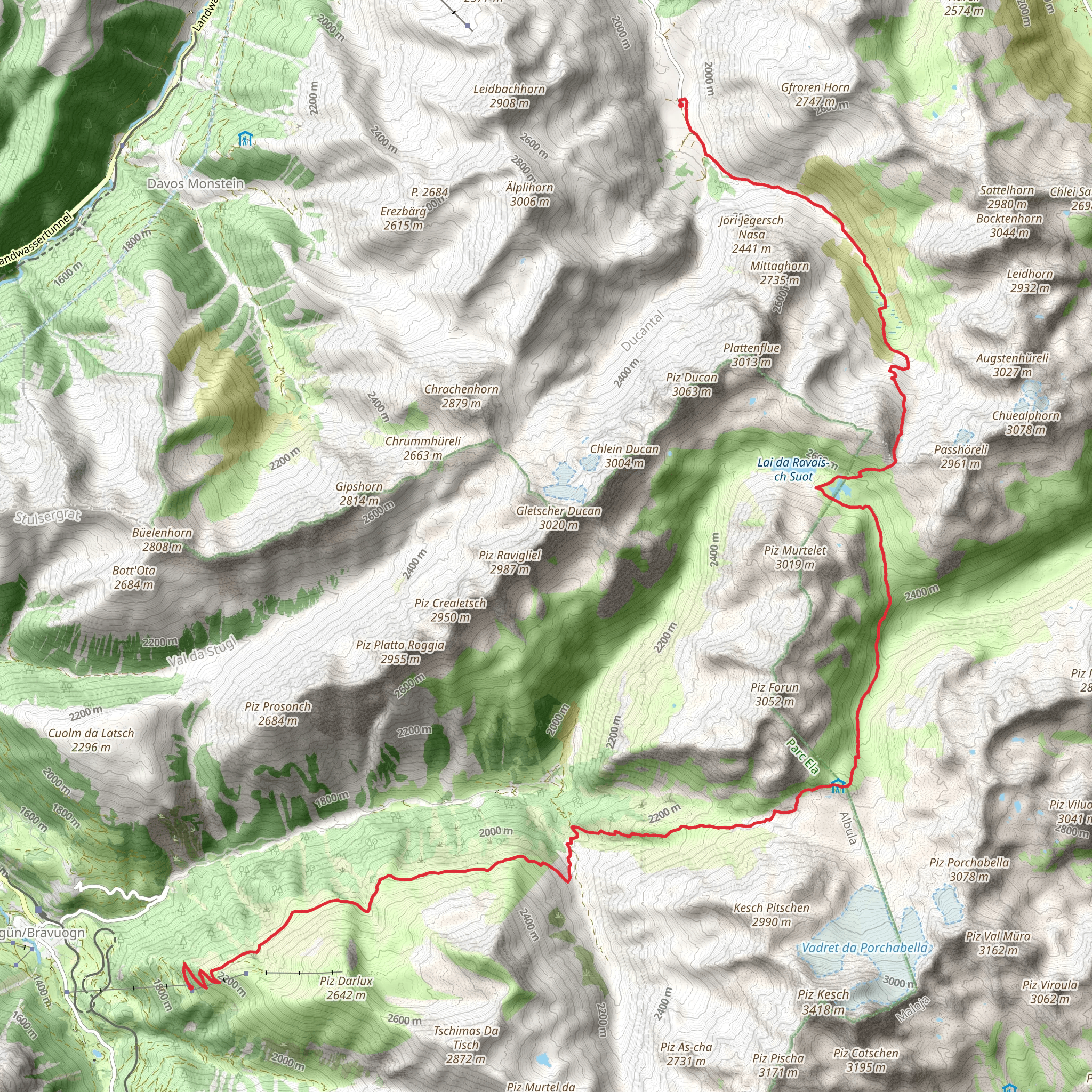 Graubünden Alps mobile static map