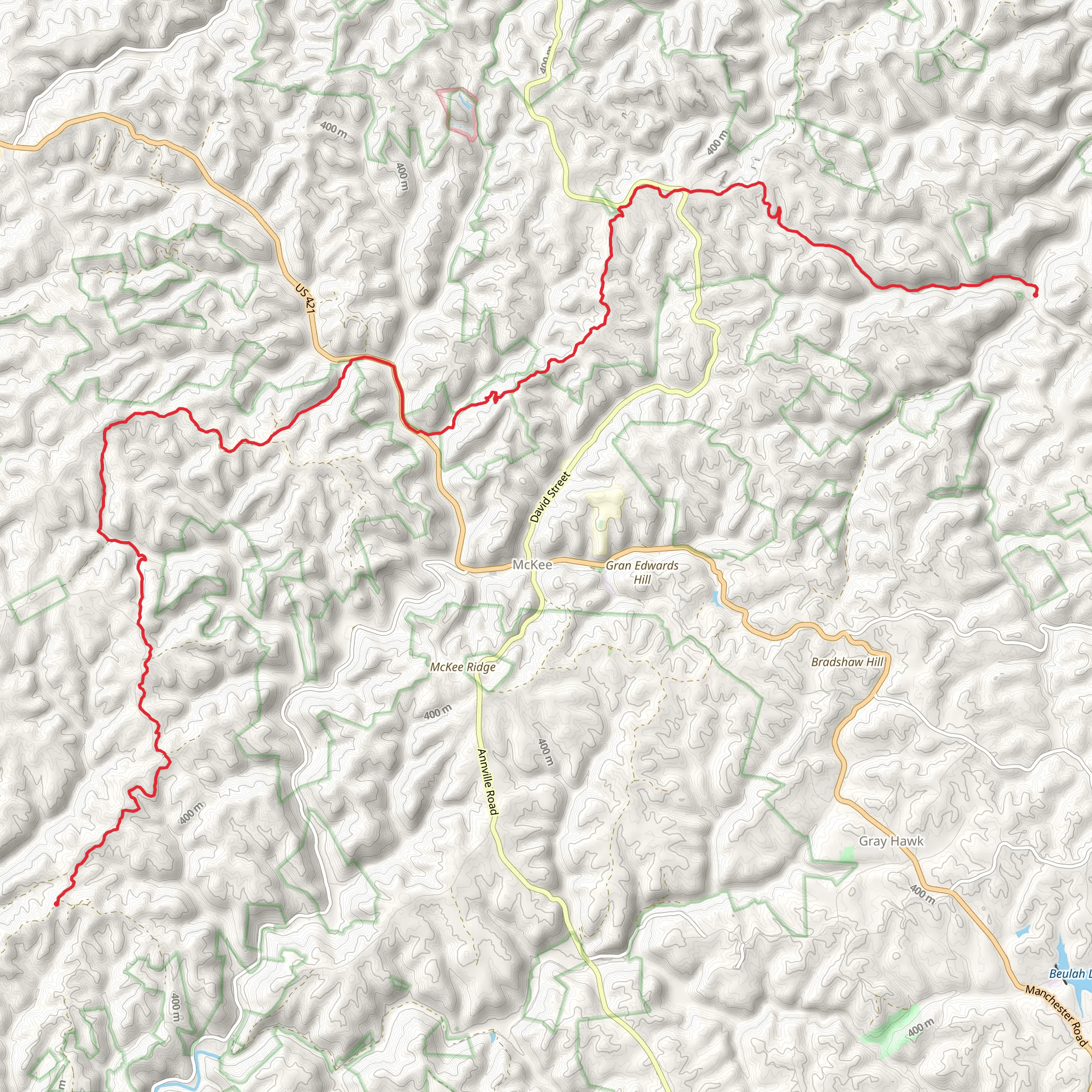 Sheltowee Trace Point to Point mobile static map