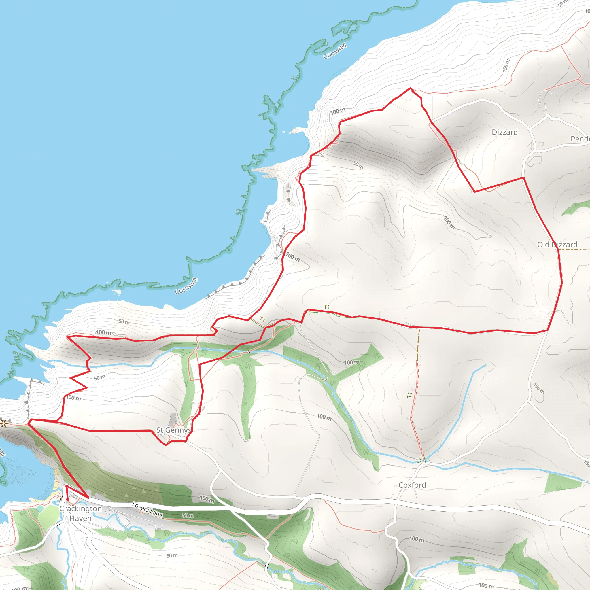 Tresmorn and St Gennys Walk mobile static map