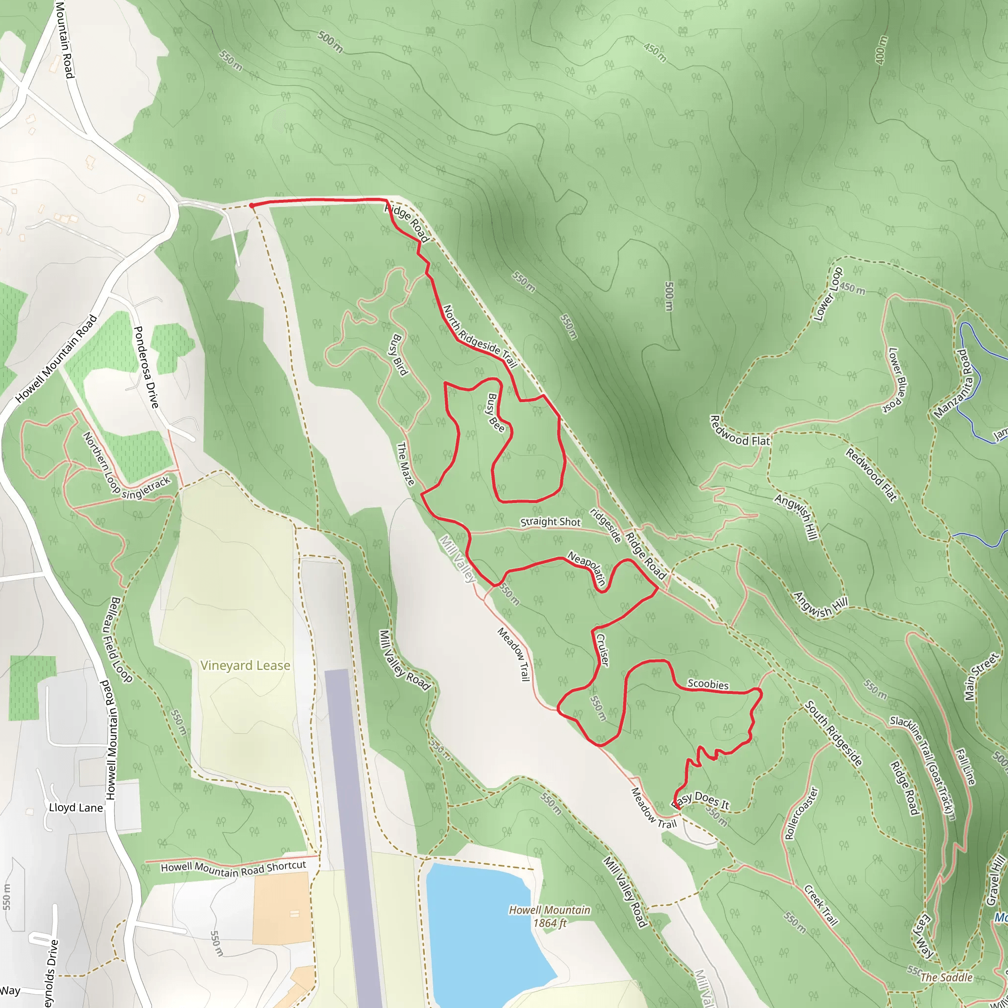 Thw Maze and 1 Mile Singletrack mobile static map